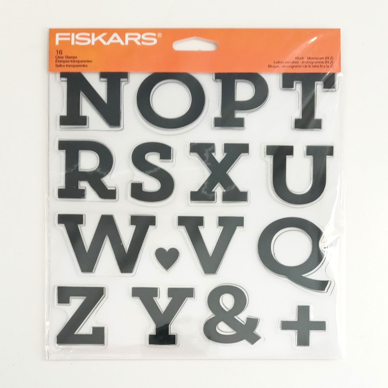 Fiskars 146730-1001 Clear Stamps Block Monogram (N-Z)