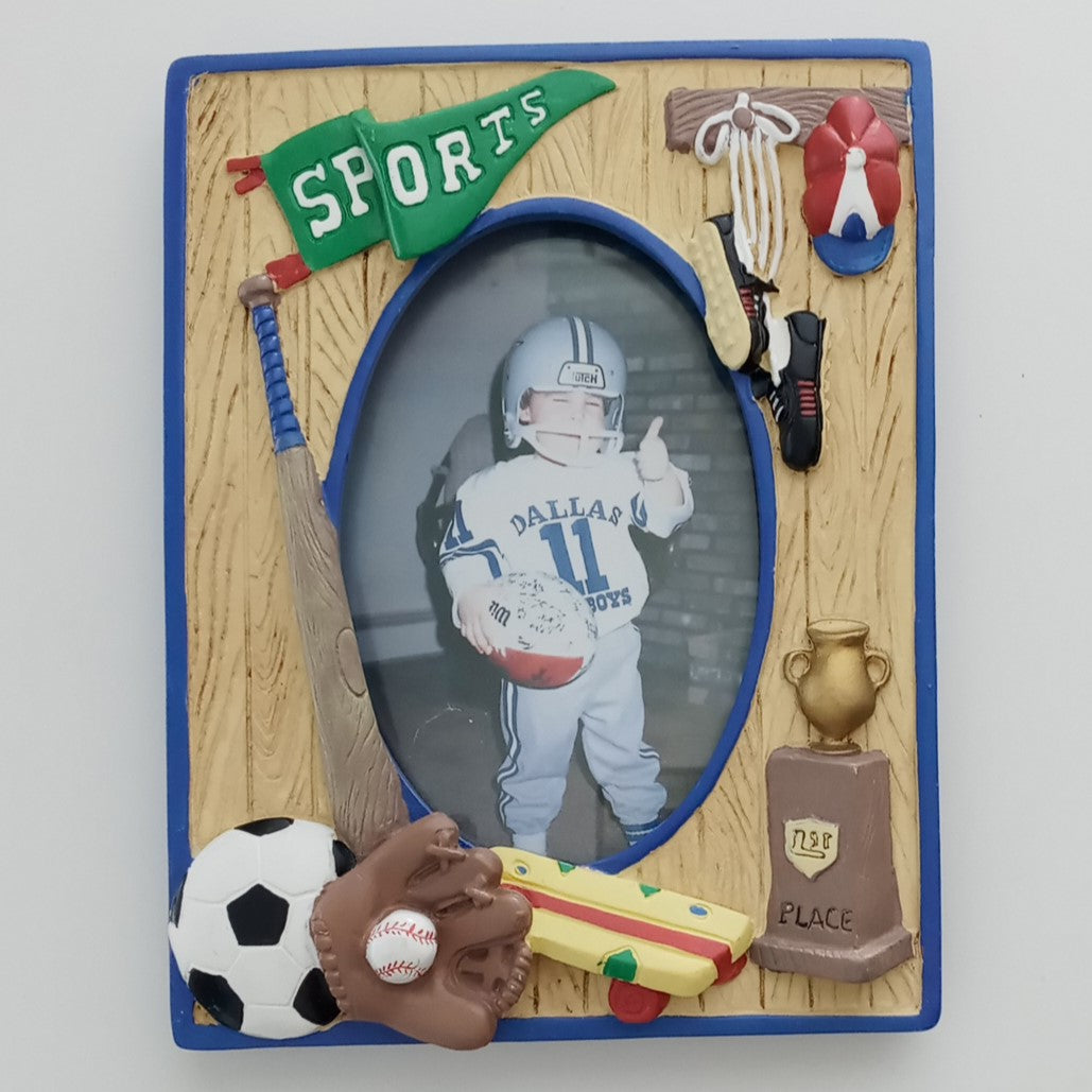Mervyn's 52472 Sculpted Ceramic Boy's Sports Picture Frame 3-1/2" x 5"