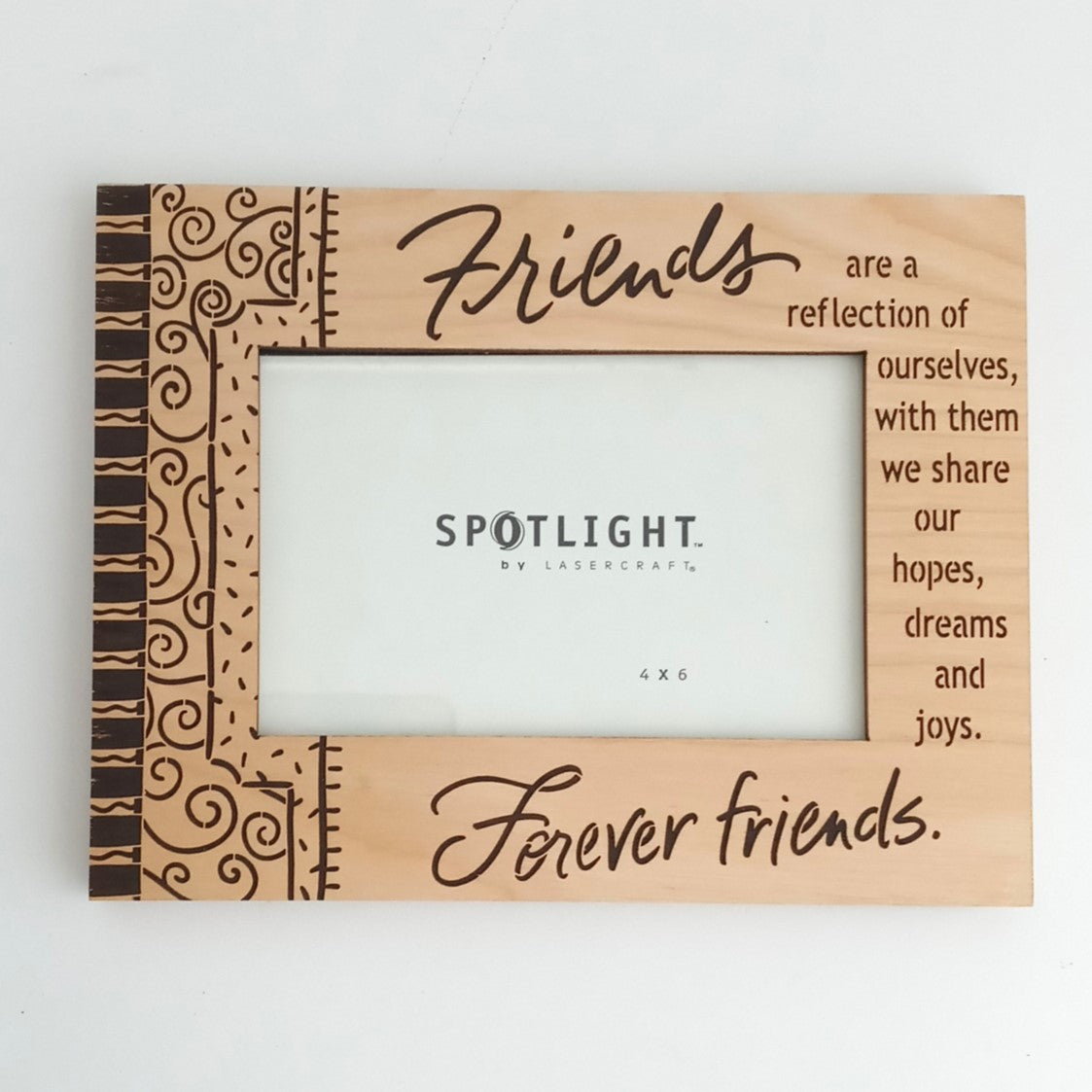 Lasercraft 41732 Forever Friends, Wood Natural, 4 x 6 Picture Frame