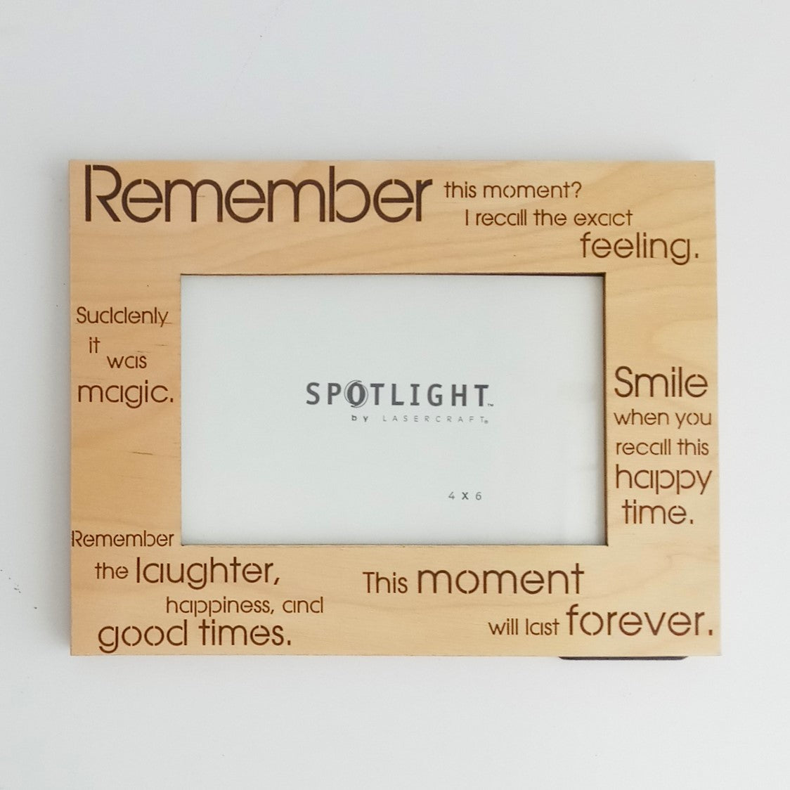 Lasercraft 40465 Remember This Phrases, Wood Natural, 4 x 6 Picture Frame