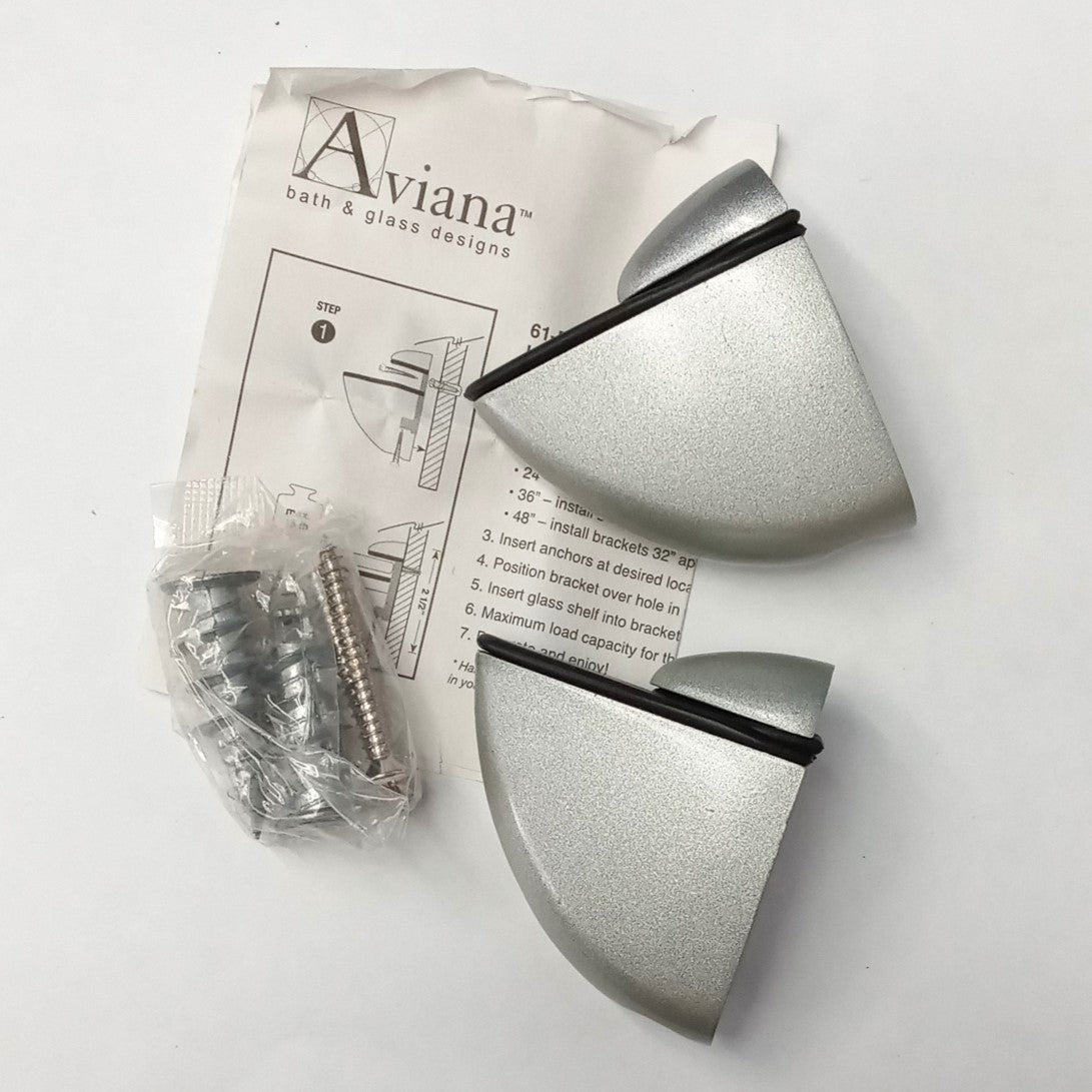 Ariana 61-BM200SN MARSEILLE Glass Shelf Brackets One Pair Satin Nickel