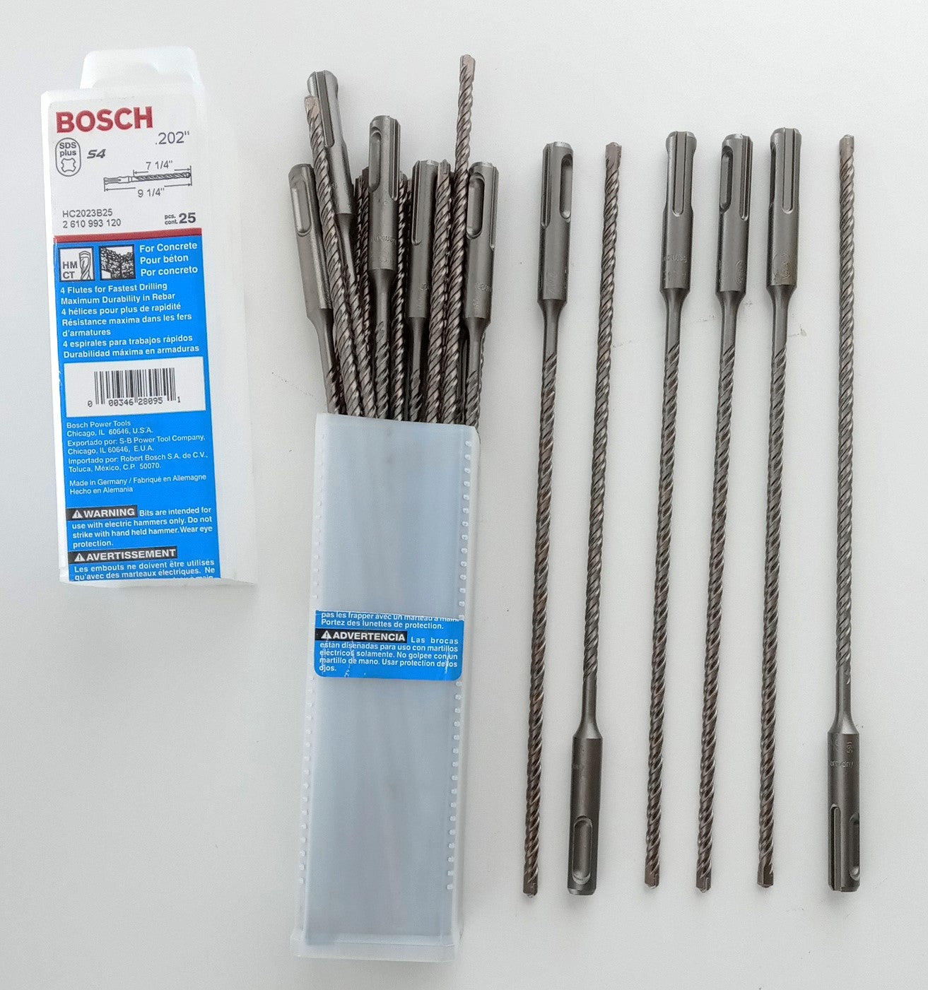 Bosch HC2023B25 S4 SDS+ Shank Bit .202 x 7-1/4 x 9-1/4 Germany 25pk