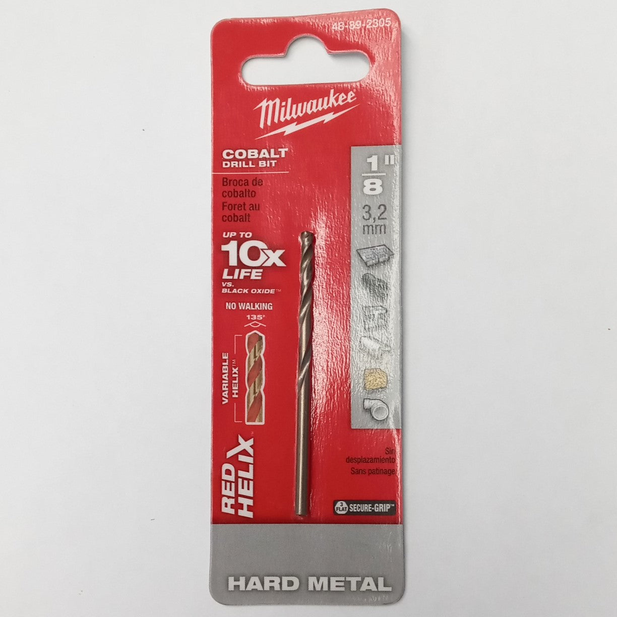 Milwaukee 48-89-2305 Cobalt Drill Bit 1/8" for Hard Metal #HW