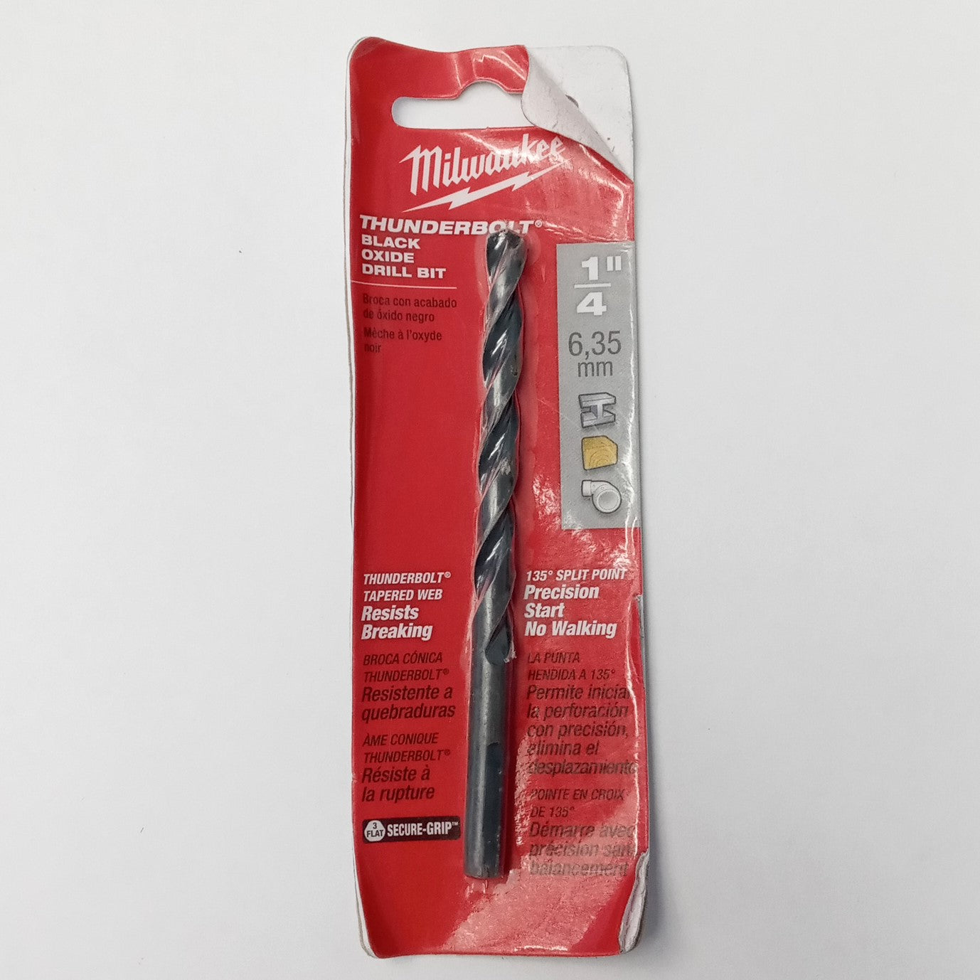Milwaukee 48-89-2722 Thunderbolt Black Oxide Drill Bit 1/4" #HW