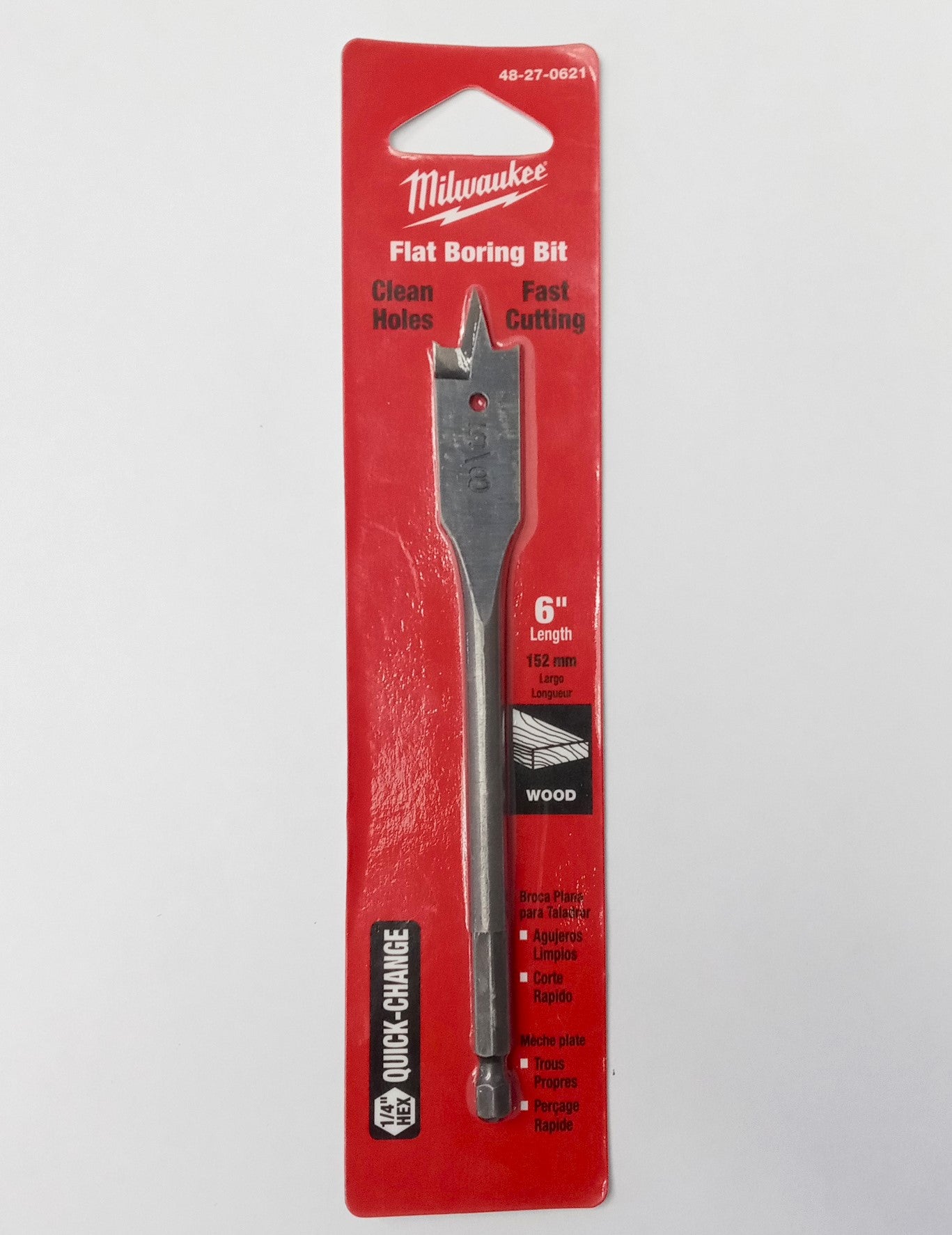 Milwaukee 48-27-0621 Flat Boring Bit 5/8" x 6" #HW