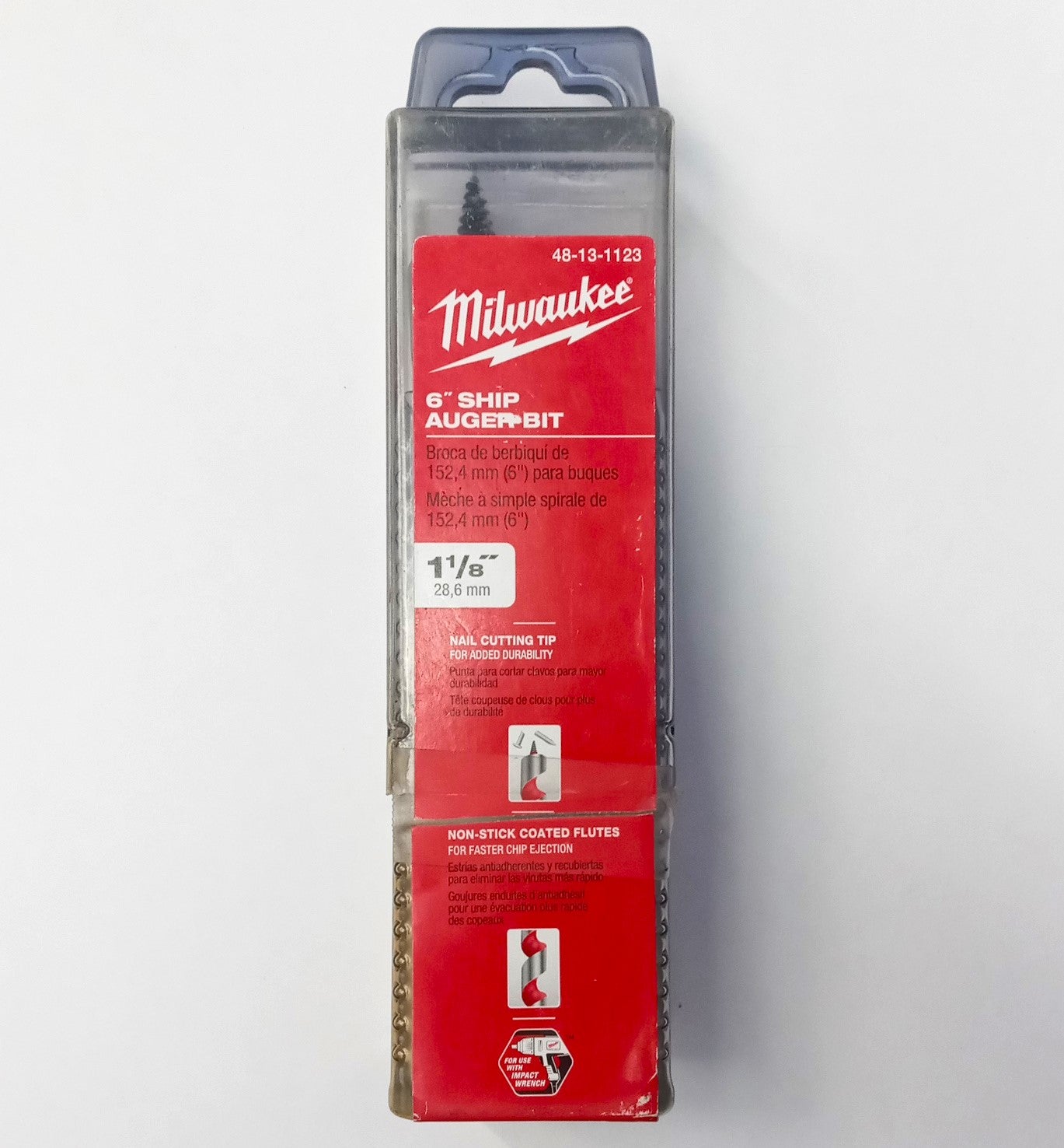 Milwaukee 48-13-1123 Ship Auger Bit 1-1/8" x 6" #HW