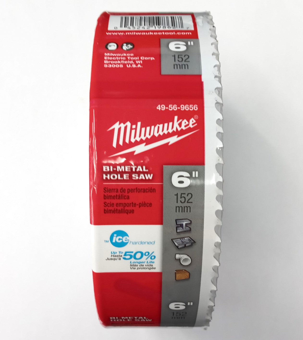 Milwaukee 49-56-9656 Ice Hardened 6" Bi-Metal Hole Saw USA #HW