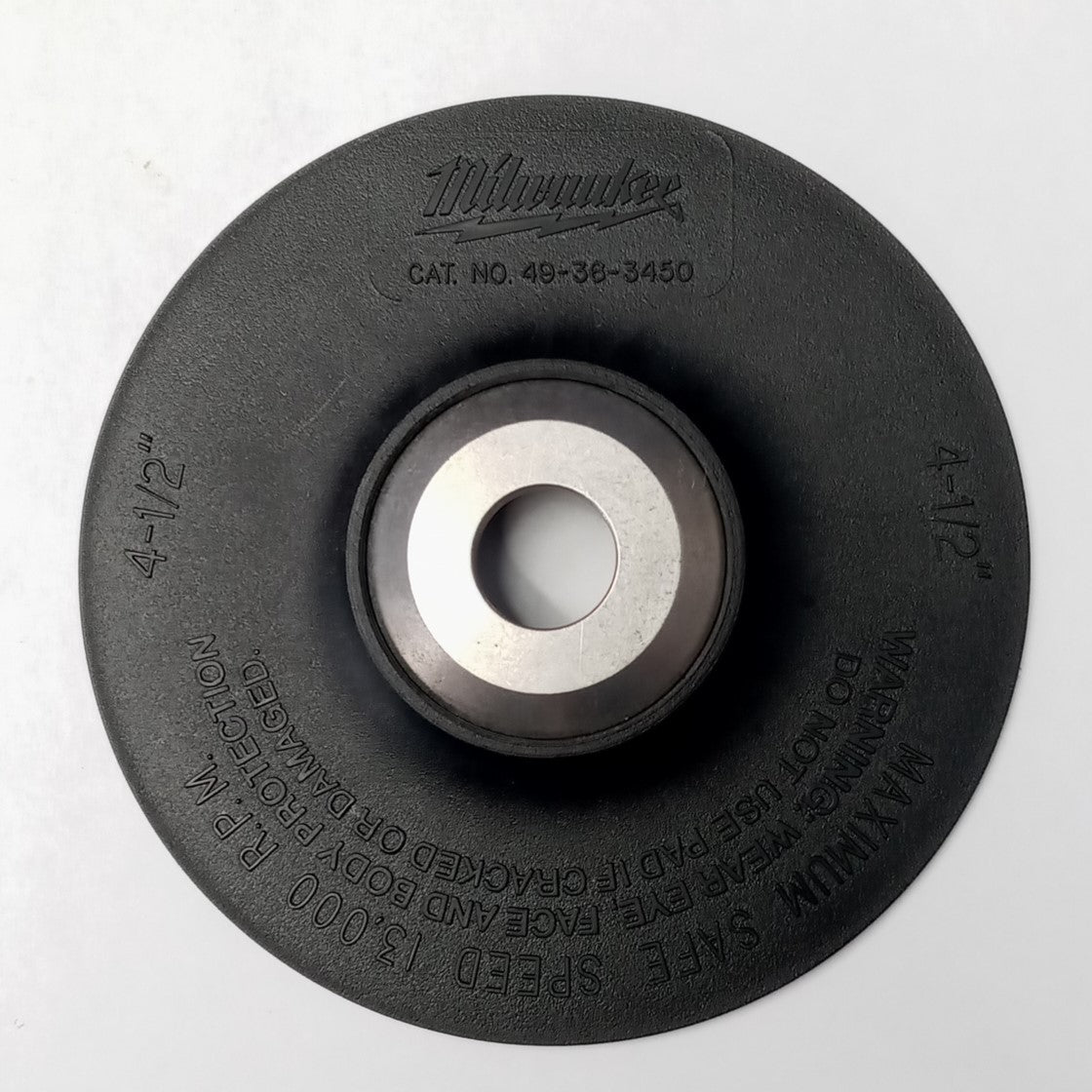 Milwaukee 49-36-3452 Resin Fiber Disk Backing Pad 4-1/2" (missing nut) USA #HW