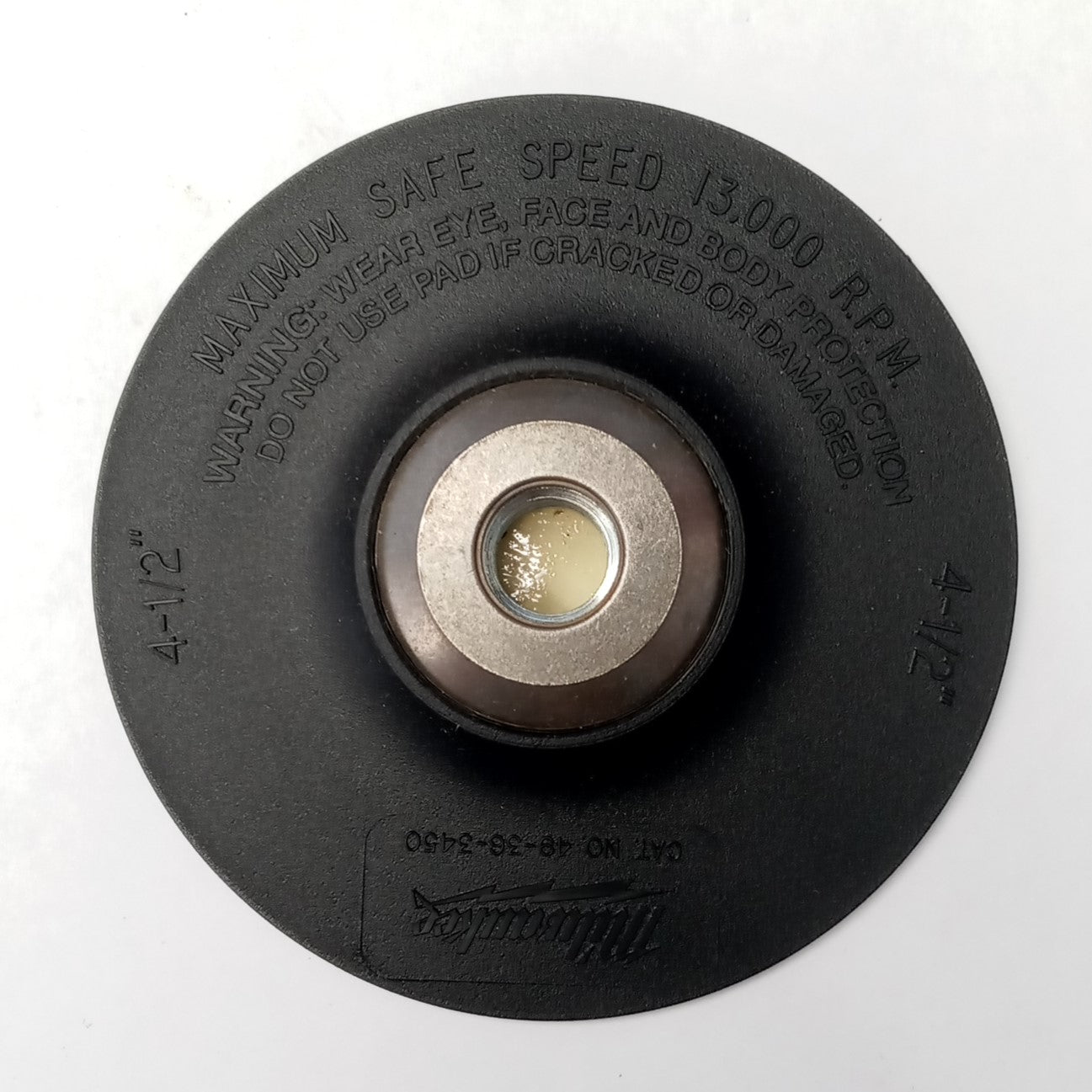 Milwaukee 49-36-3453 Resin Fiber Disk Backing Pad 4-1/2" with 5/8"-11 Nut USA #HW