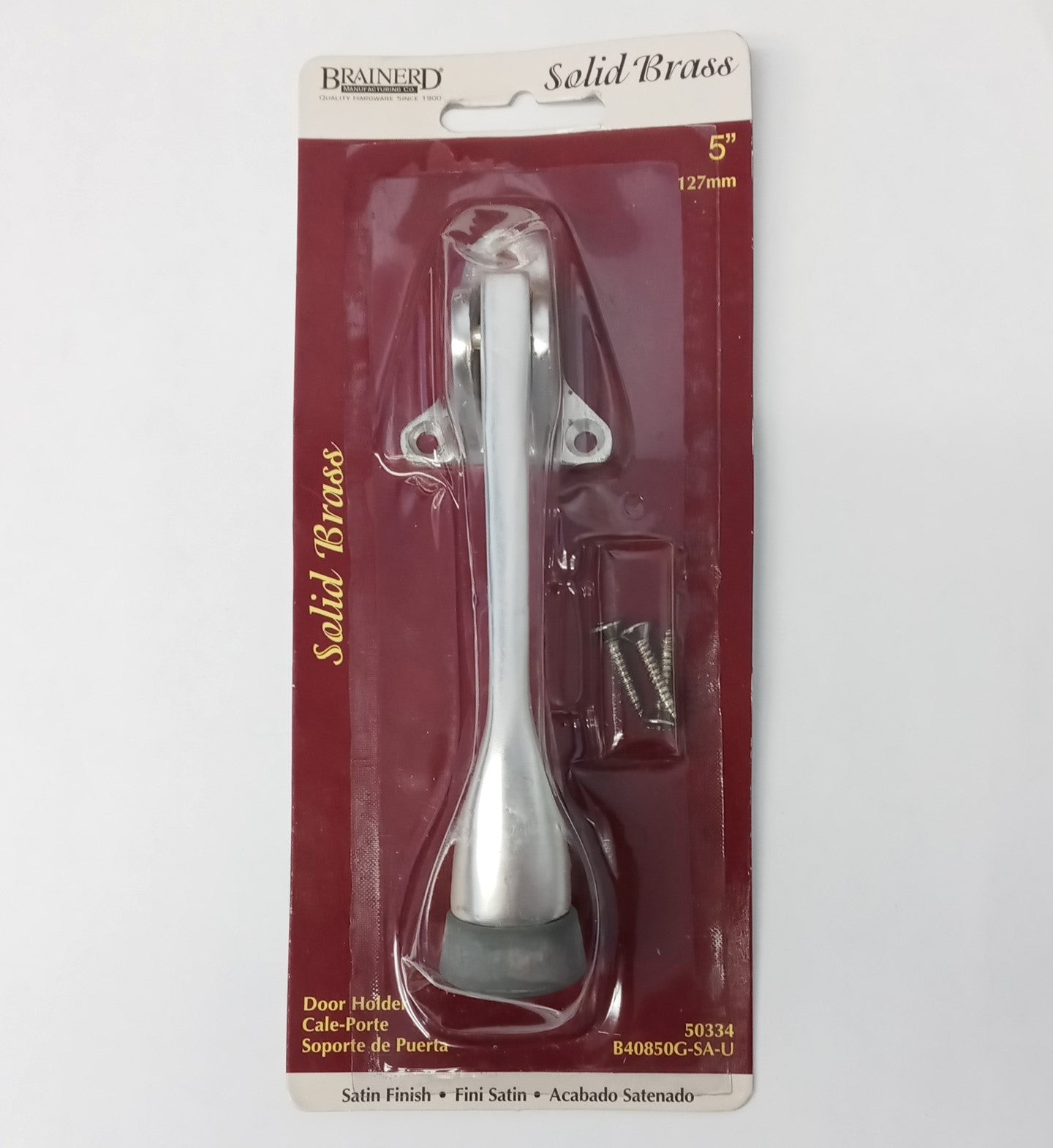 Brainerd 50334 Solid Brass 5" Kickdown Door Holder Satin Finish
