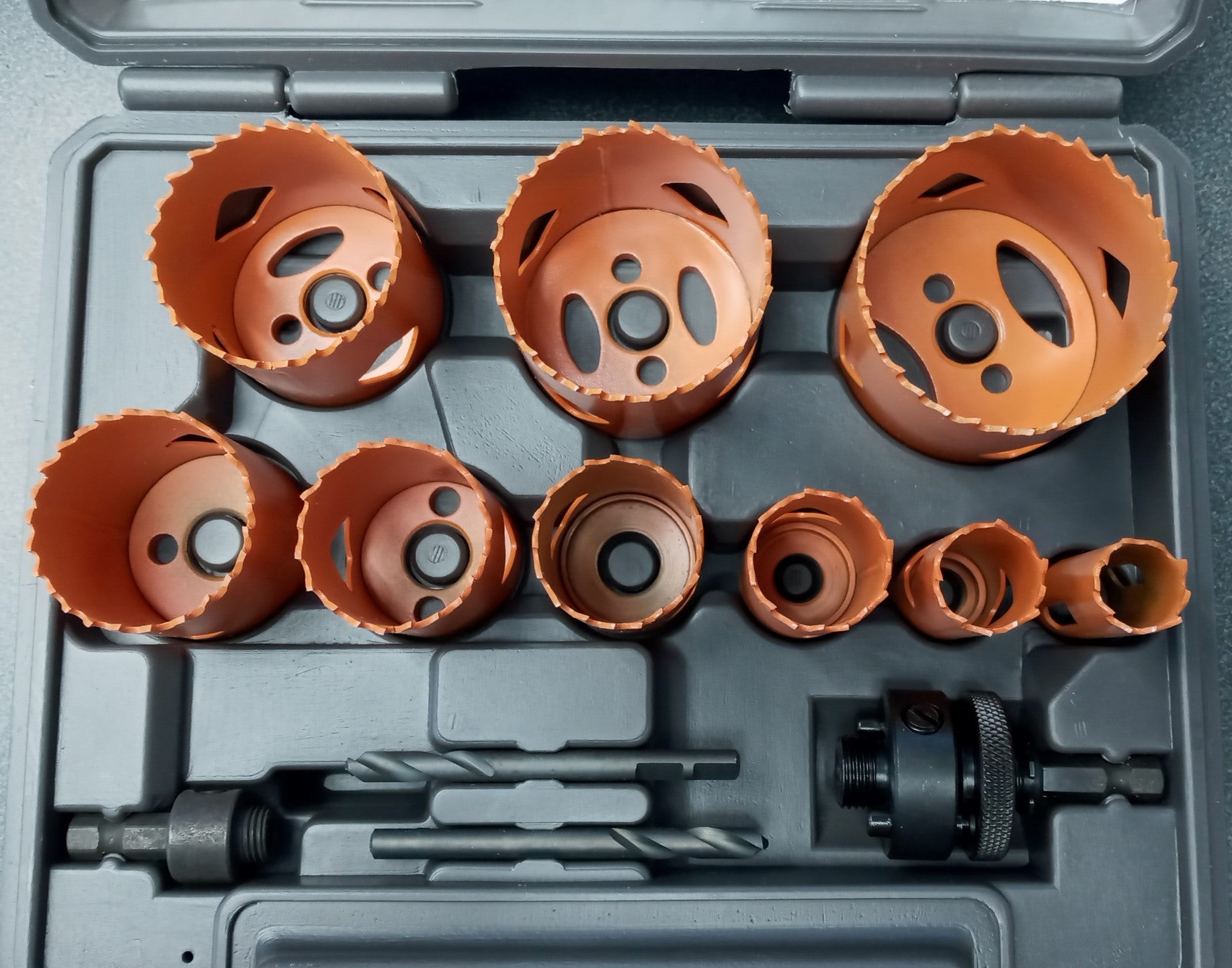 Ridgid 7040 13pc Bi-Metal Hole Saw Set Cobalt Industrial Steel (cracked case)