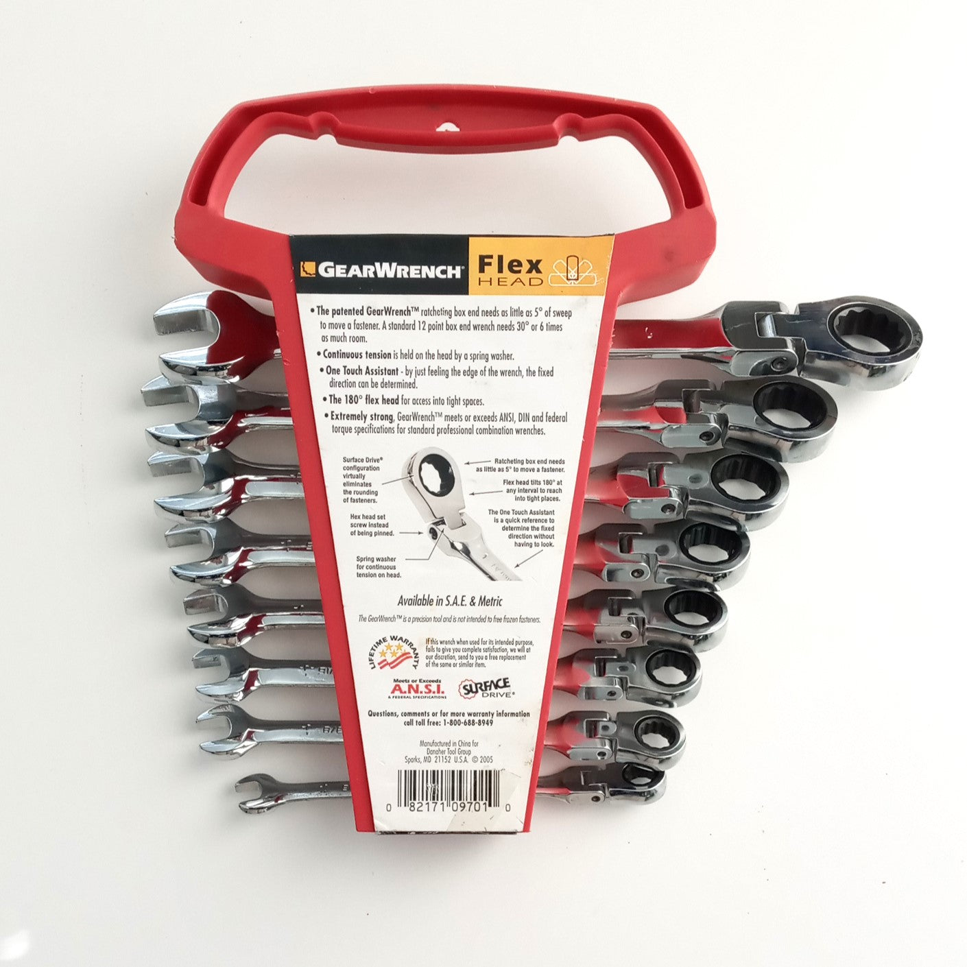 Gearwrench 9701 SAE 8 Piece Flex Head Ratcheting Wrench Set
