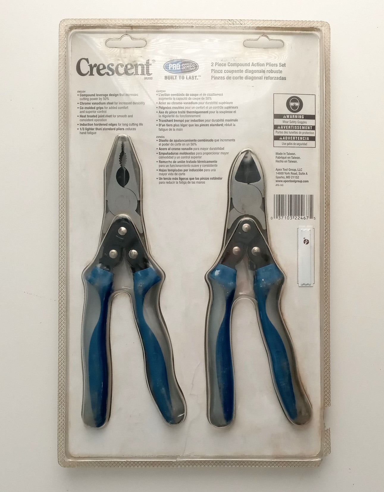 Crescent 2 Pc 8" Pro Series Compound Action Dual Material Plier Set PSCA2SET