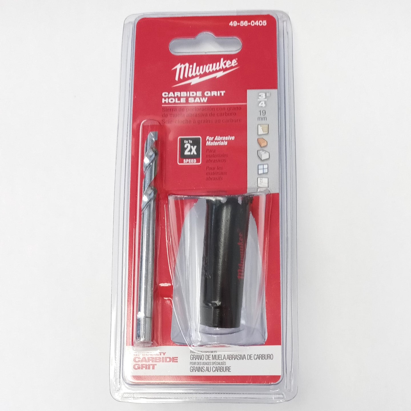 Milwaukee 49-56-0405 3/4" Carbide Grit Hole Saw With Drill Bit