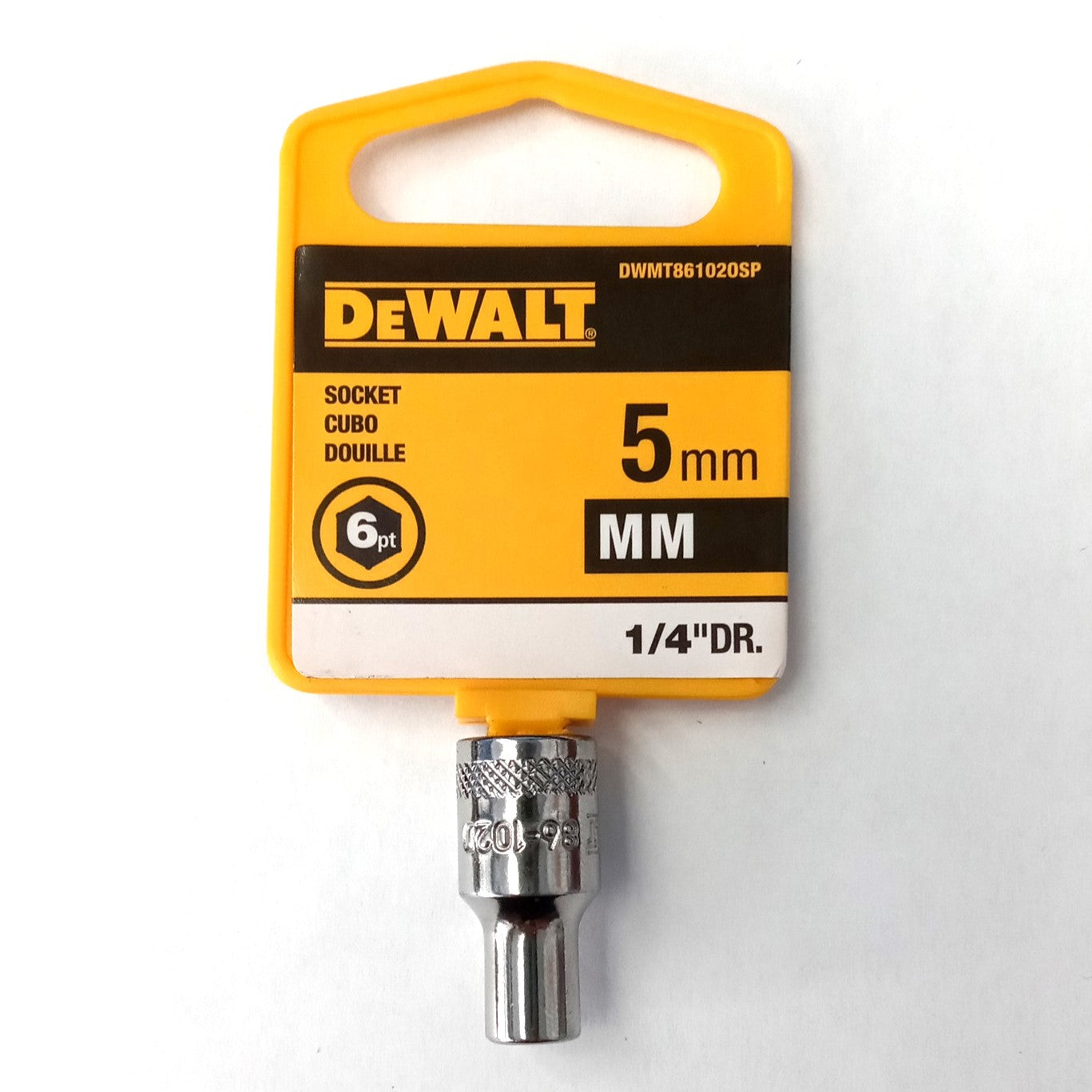 DeWalt 5mm Socket 6 Point 1/4" Drive DWMT861020SP