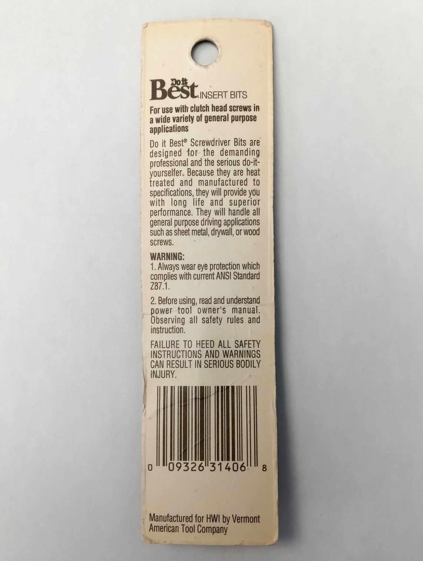 Do it Best 5/32" x 1" Clutch Screwdriver Bit 376795