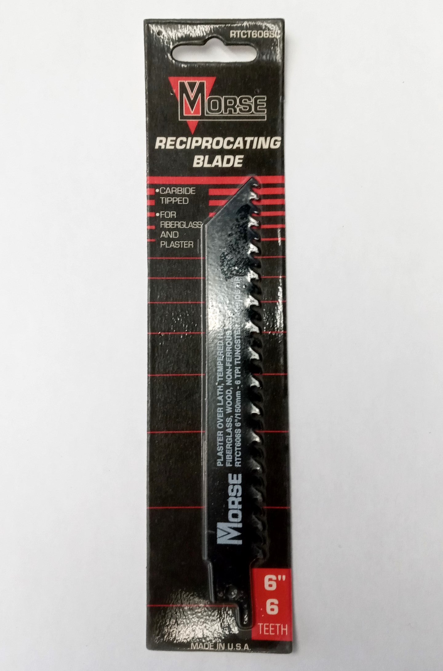 Morse 6" Reciprocating Blade 6TPI Tungsten Carbide Tipped RTCT606SC