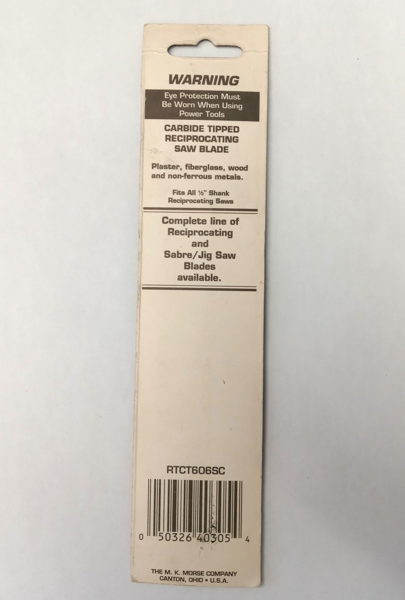 Morse 6" Reciprocating Blade 6TPI Tungsten Carbide Tipped RTCT606SC