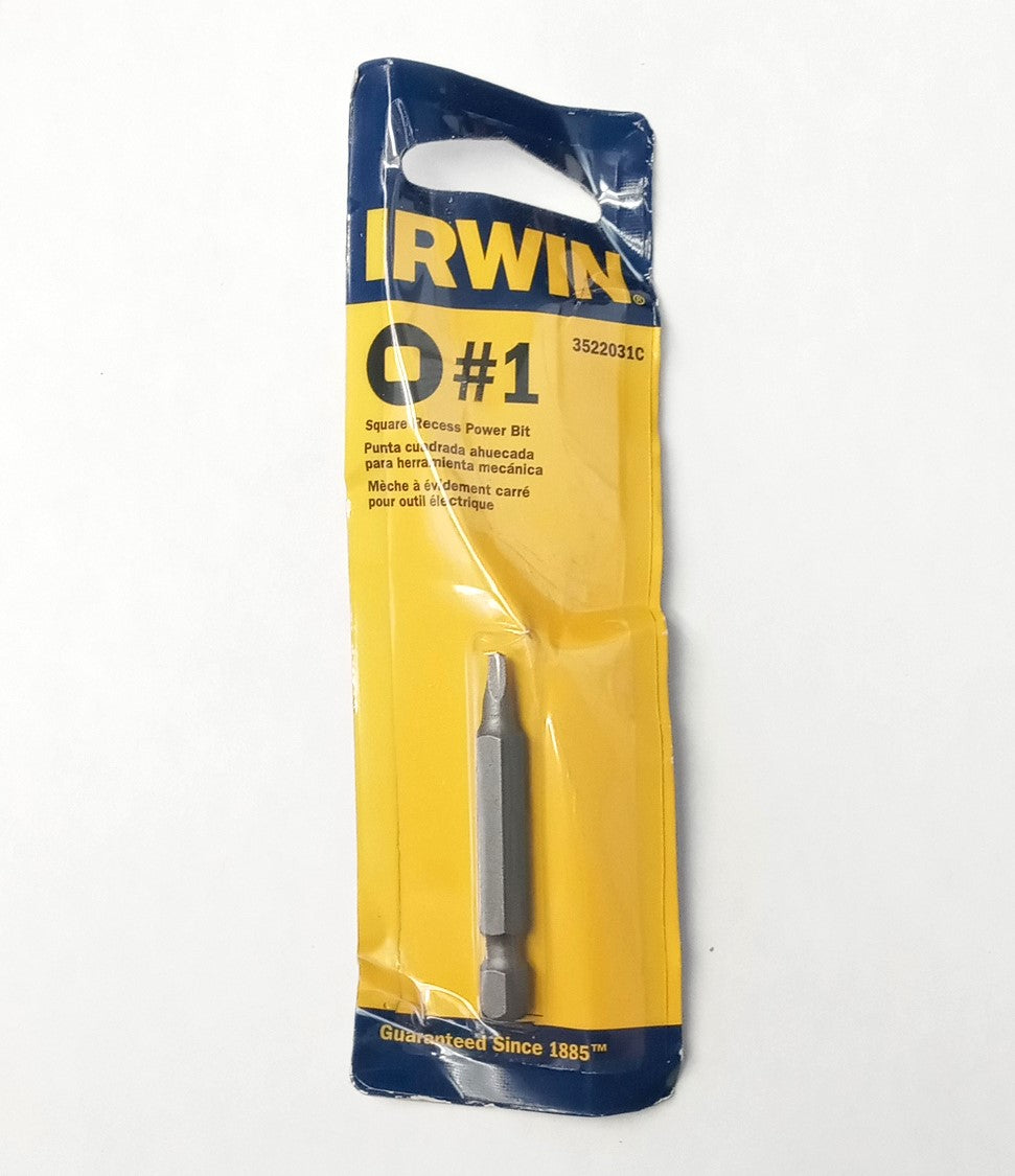 Irwin #1 Square Recces Power Bit 3522031C #HW