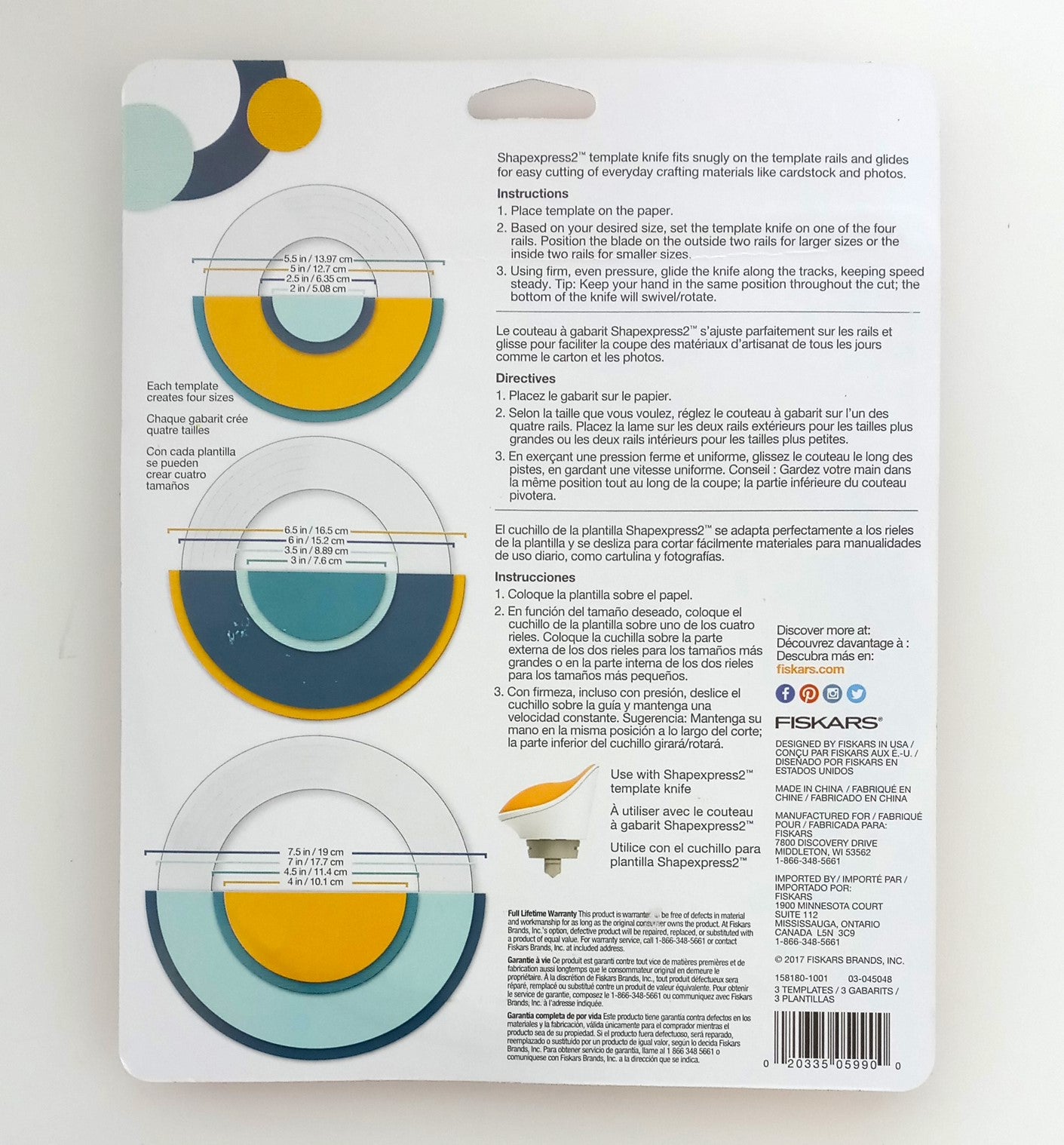 Fiskars Shapexpress2 Template, Circle 158180-1001