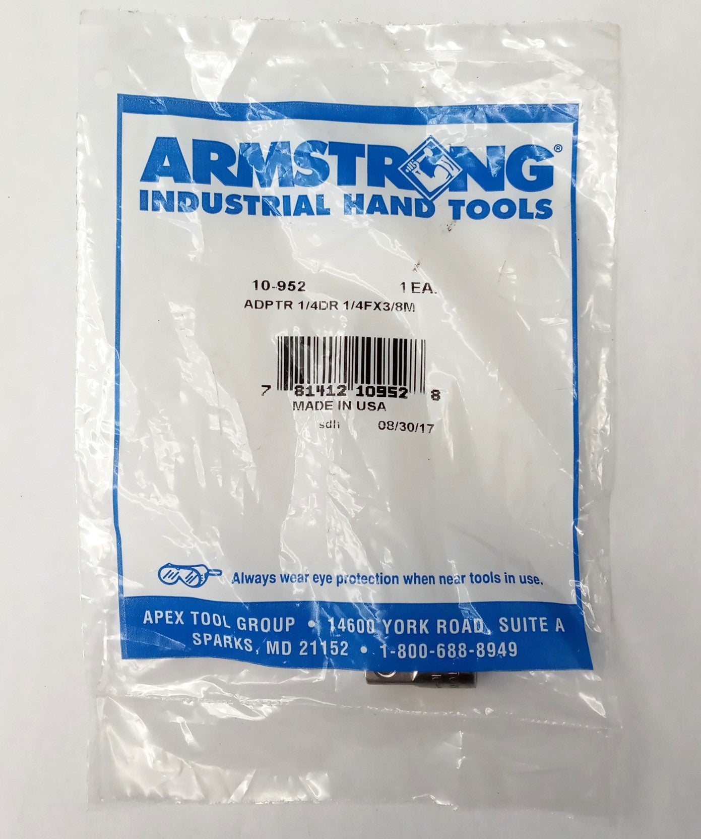 Armstrong 1/4" Drive, 1/4" Female x 3/8" Male Adapter USA 10-952