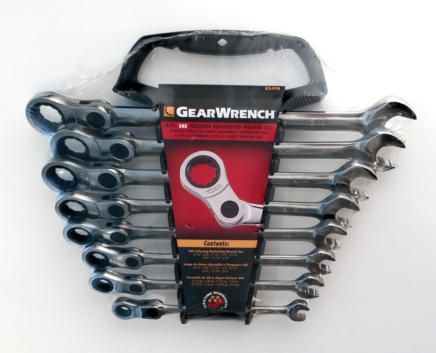 GearWrench 8pc 12Pt Indexing Combination Wrench Set Polished Chrome 85498