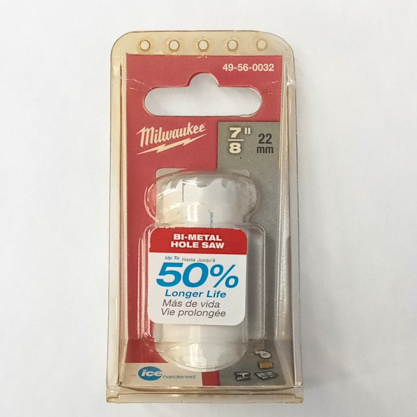 MILWAUKEE 49-56-0032 Hole Saw Dozer Bi Metal 7//8" USA #HW