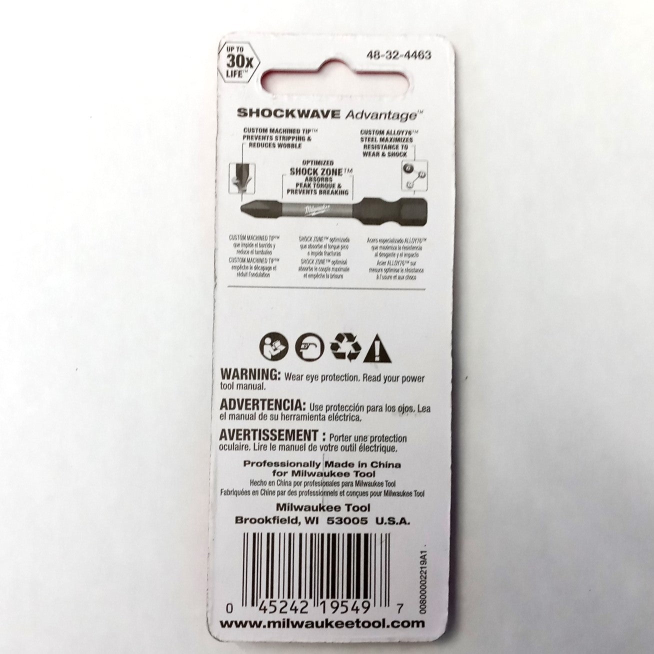 Milwaukee Impact #3 Phillips Power Bit 2" Long 48-32-4463 #HW