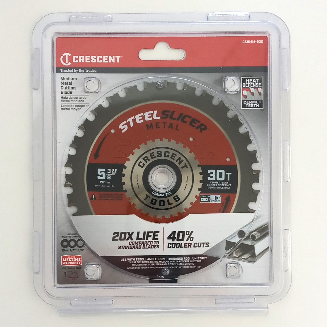 Crescent SteelSlicer 5-3/8" x 30-Tooth Medium Metal Circular Saw Blade CSBMM-530
