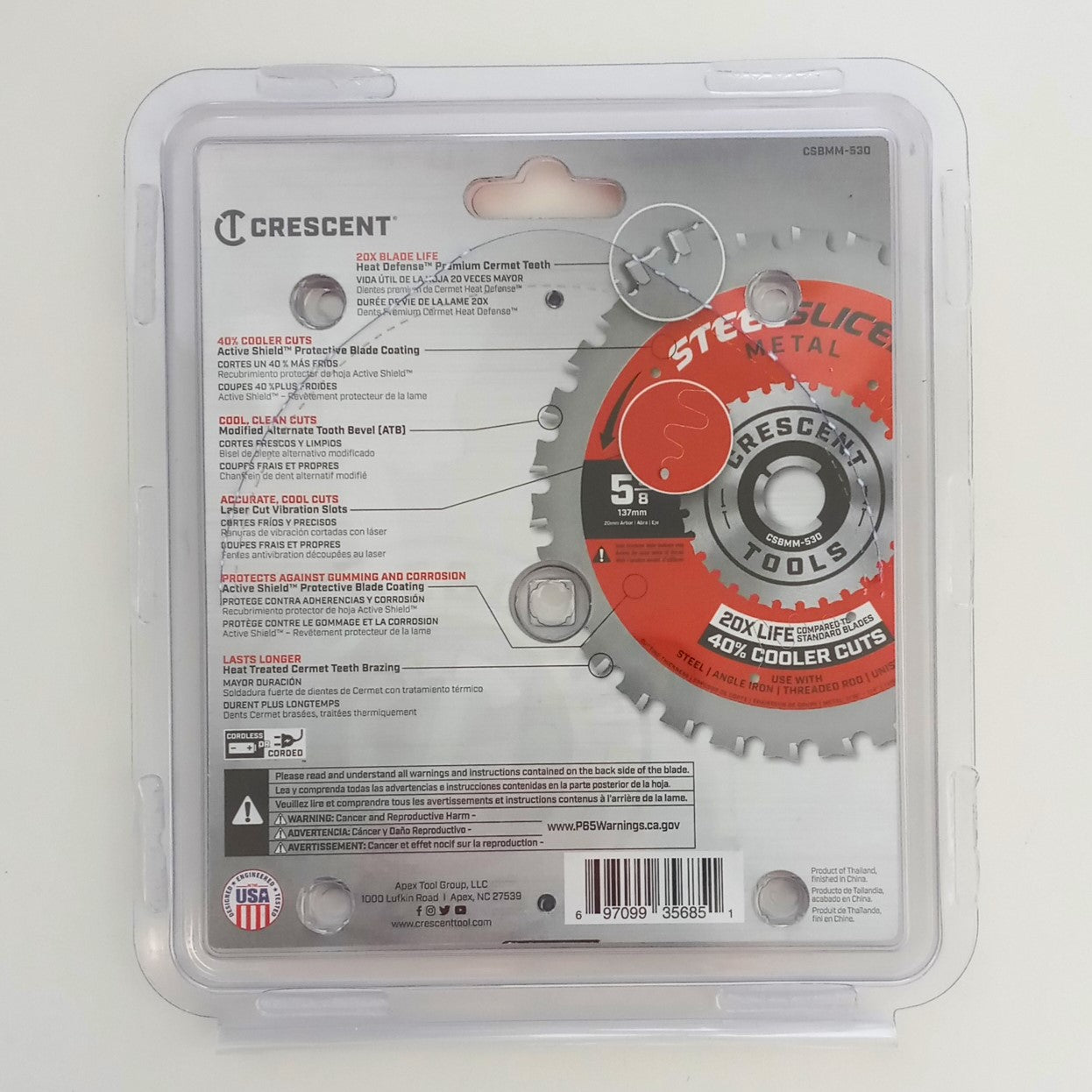 Crescent SteelSlicer 5-3/8" x 30-Tooth Medium Metal Circular Saw Blade CSBMM-530