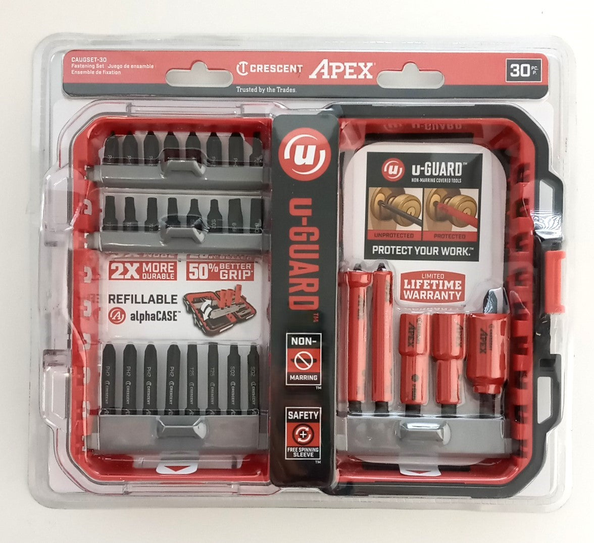 Crescent Apex Multi-Tool Industrial 30PC u-GUARD Fastening Set & Case CAUGSET-30