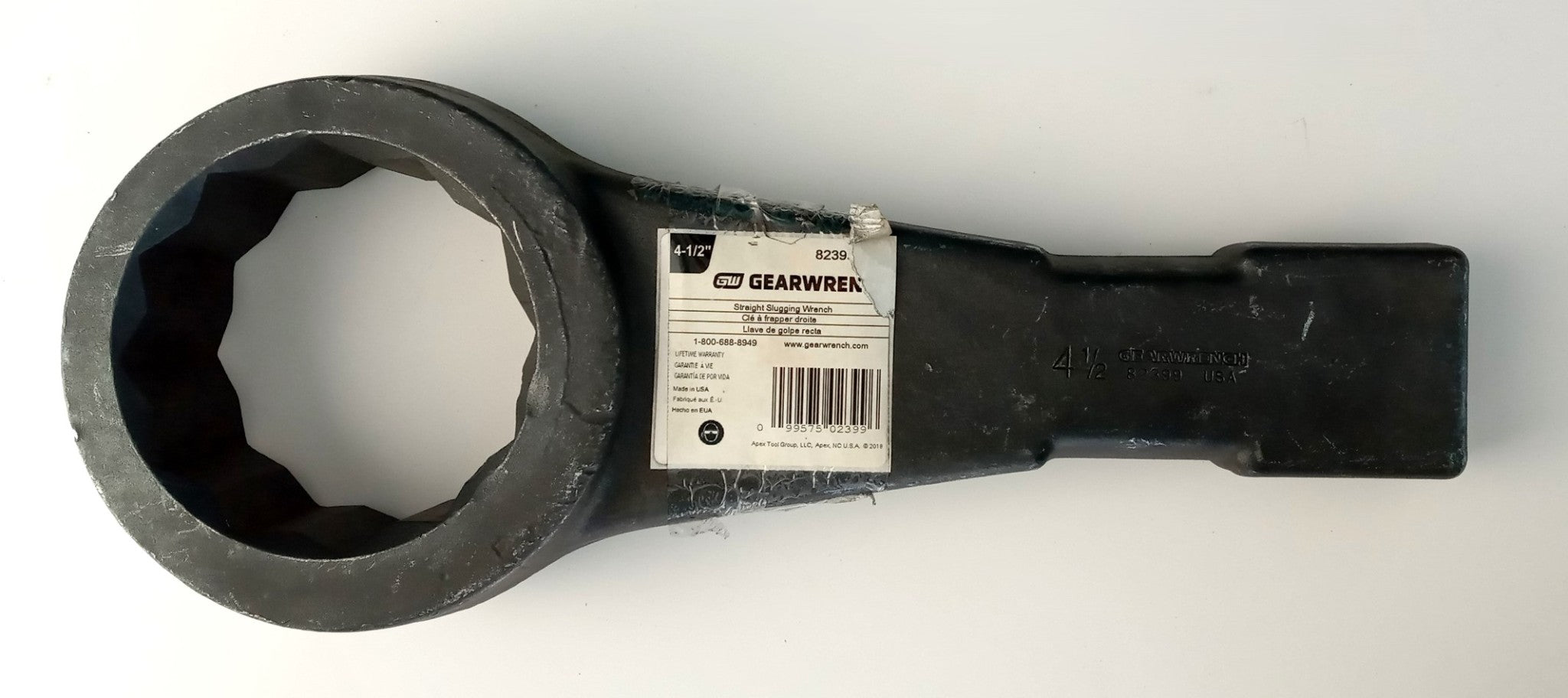GEARWRENCH SLUGGING WRENCH 4-1/2" 12 POINT STRAIGHT USA 82399