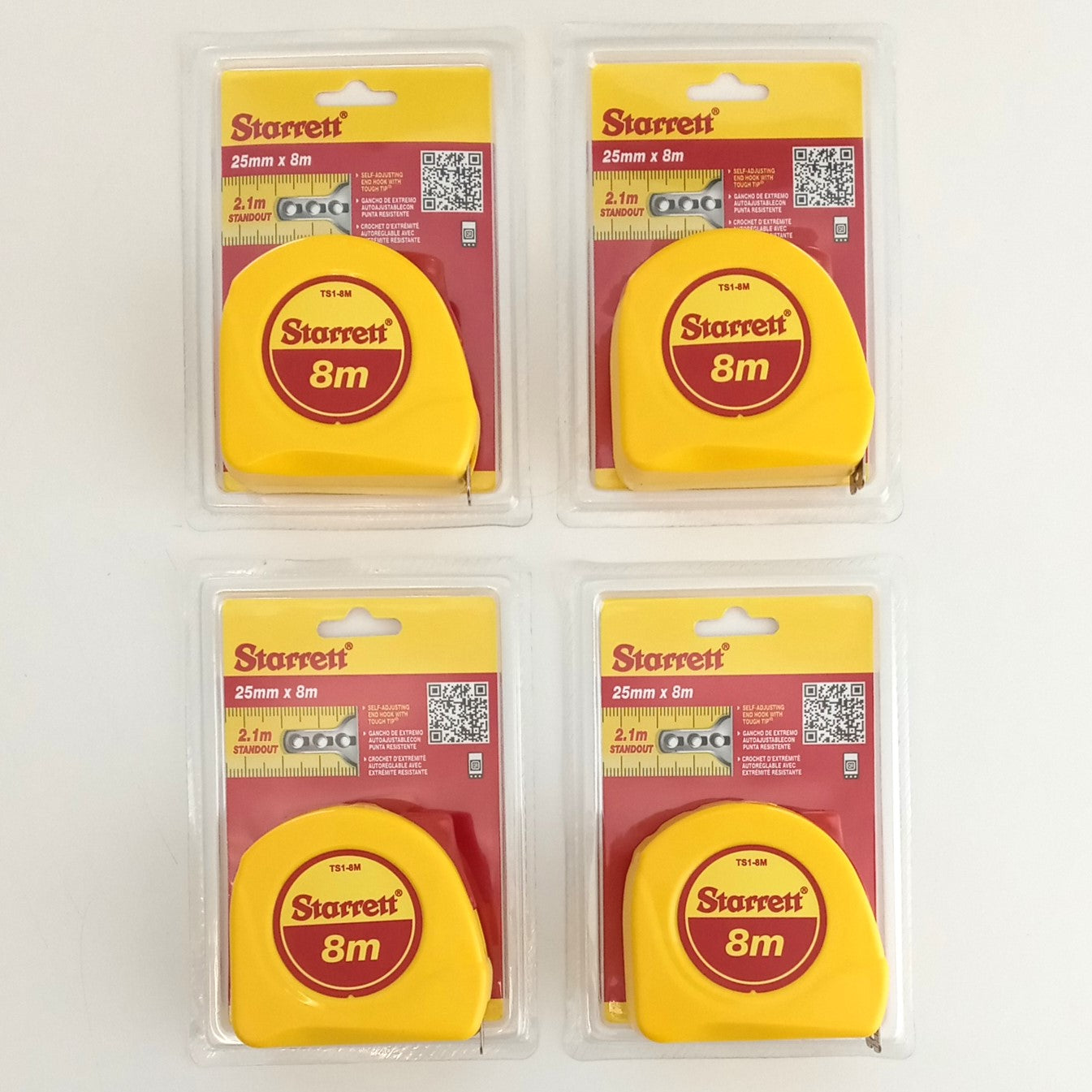 Starrett 8m Measuring Tapes 4pcs. TS1-8M