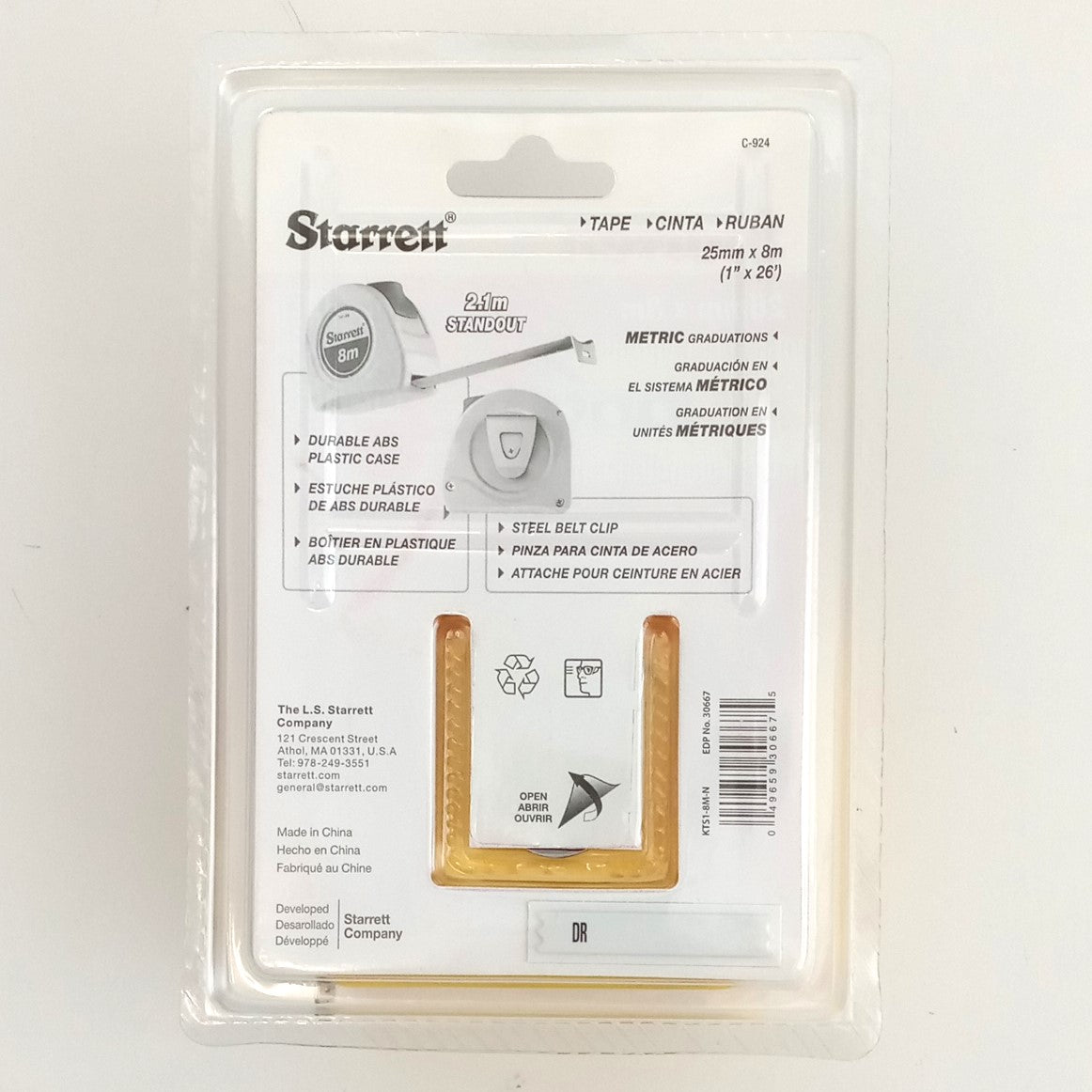 Starrett 8m Measuring Tapes 4pcs. TS1-8M