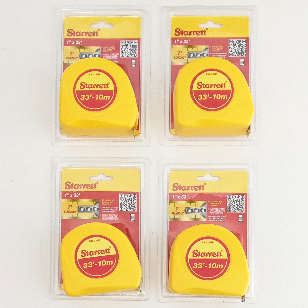 Starrett 33' x 1" SAE 10m Measuring Tapes Grad. 1/16 4pcs. TS1-33ME
