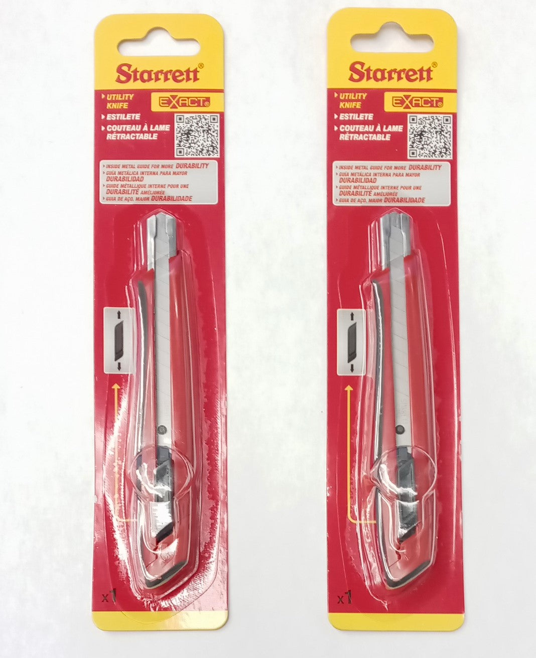 Starrett Small Plastic Locking Utility Knife Break Away Blade 2pc KUX035-N