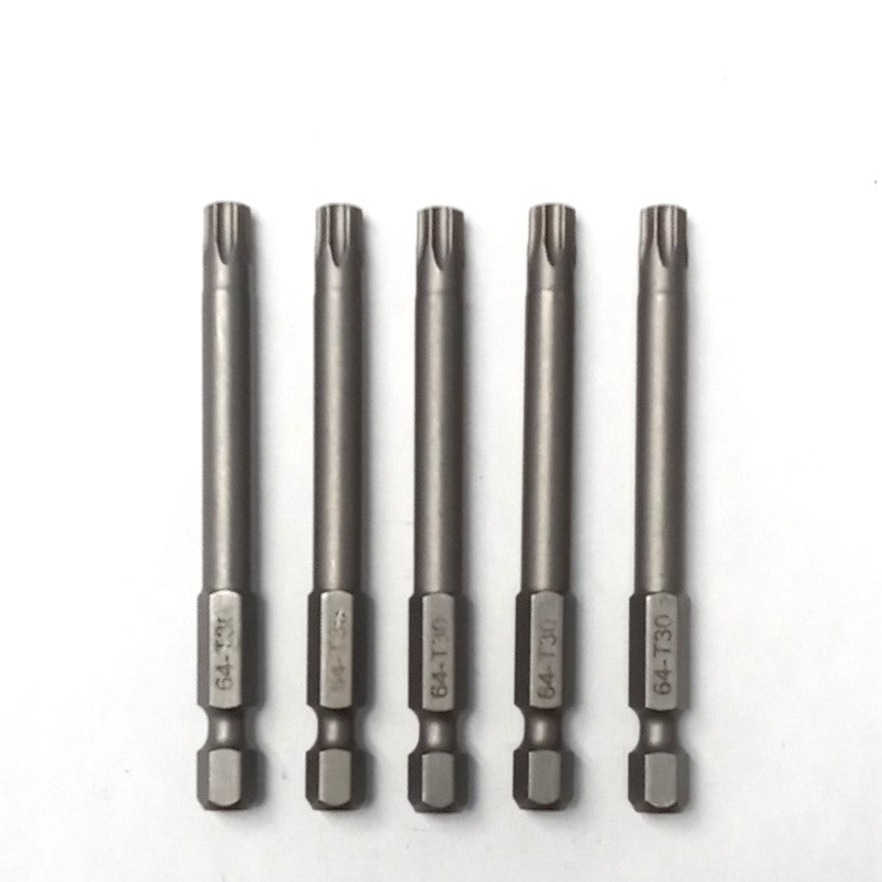 Qualtool T30 x 2-3/4" Torx Bits 5pcs. 64-T30