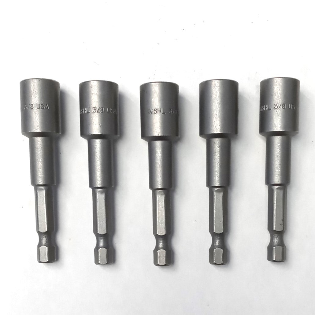 Qualtool 3/8" x 2-9/16" Magnetic Nutsetters 5pcs. USA MSHL3/8