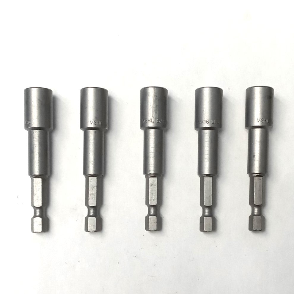 Qualtool 5/16" x 2-9/16" Magnetic Nutsetters 5pcs. USA MSHL5/16