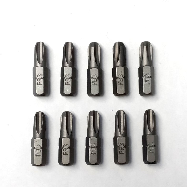Qualtool #3 x 1" Phillips Screw Tips 10pcs. USA 250-PB3