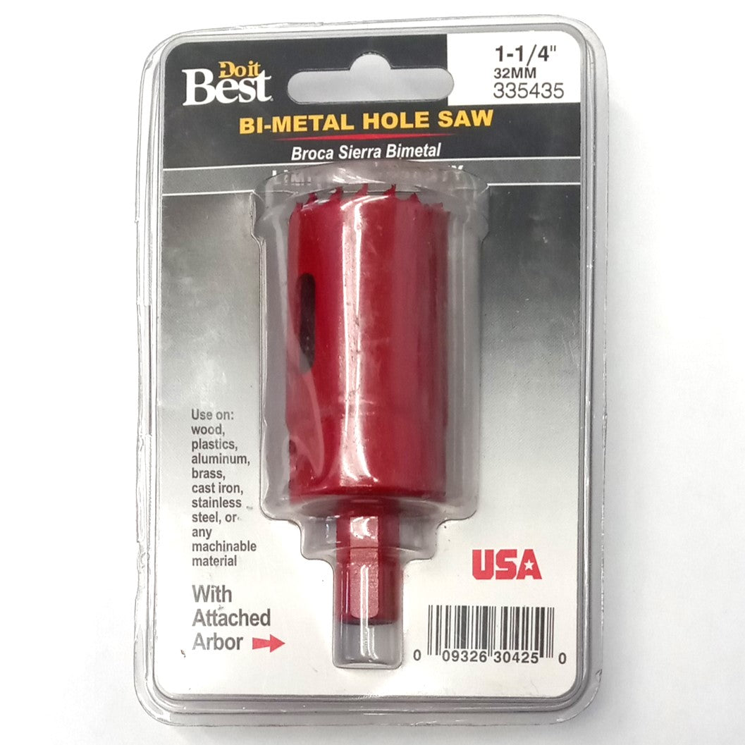 Do It Best 1-1/4" Bi-Metal Hole Saw with Arbor 335435 #HW
