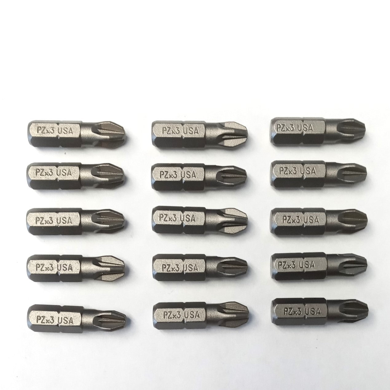 Bosch PZ3 Pozi Drive Insert Bit 1" Long 15 pcs Extra Hard USA 1609433339