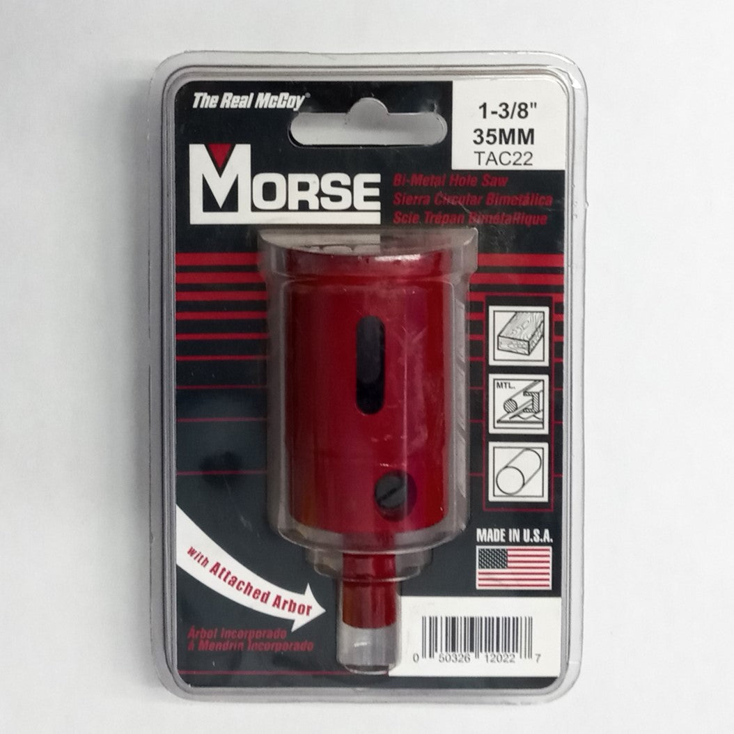 Morse 1-3/8" Bi-Metal Hole Saw with Arbor TAC22 #HW