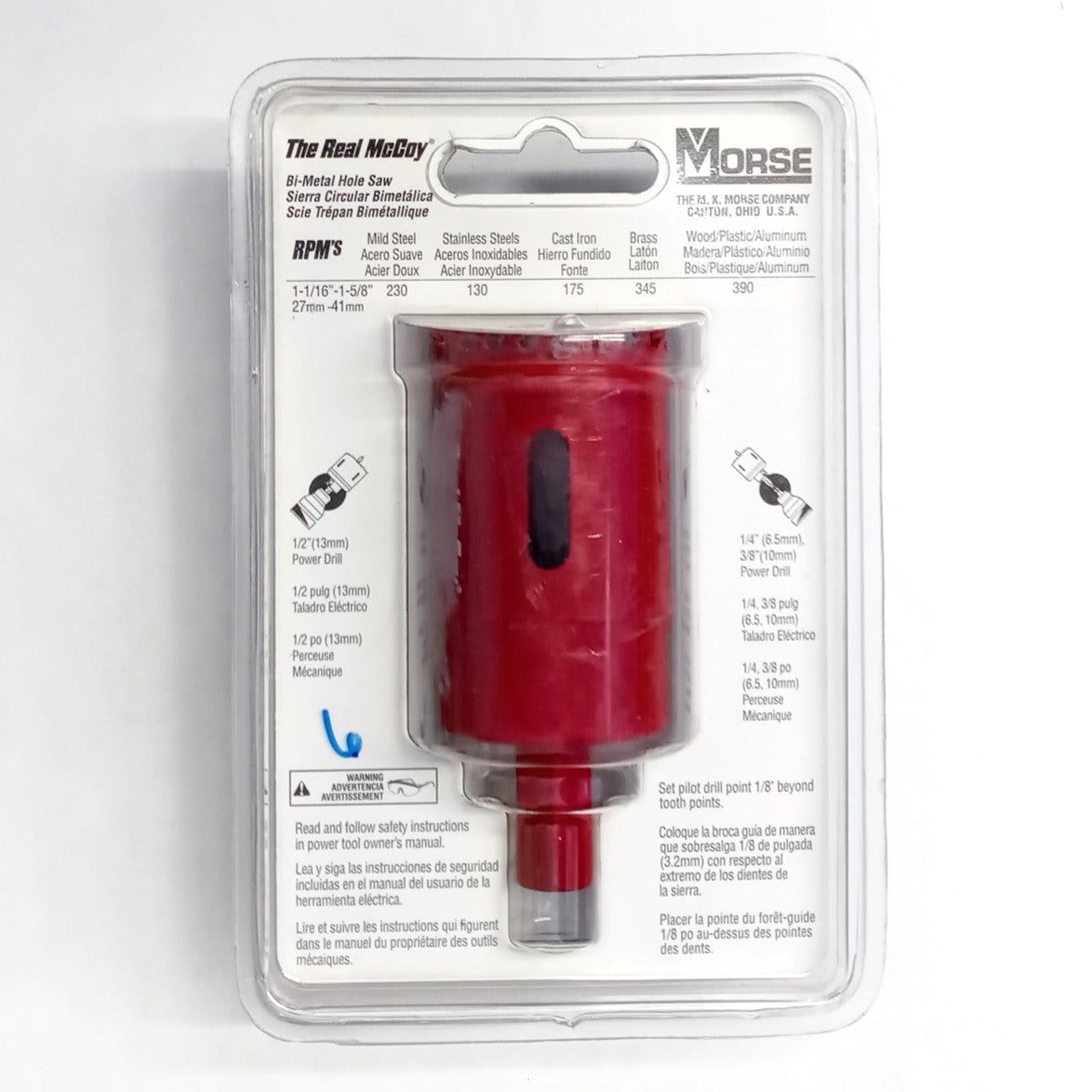 Morse 1-3/8" Bi-Metal Hole Saw with Arbor TAC22 #HW