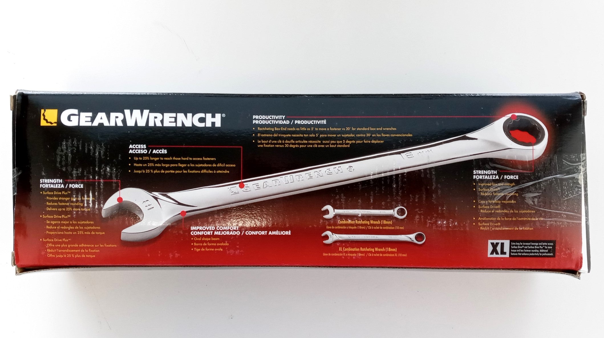 GEARWRENCH 85099R XL Ratcheting Combination Metric Wrench Set 16 Pc. 12 Point