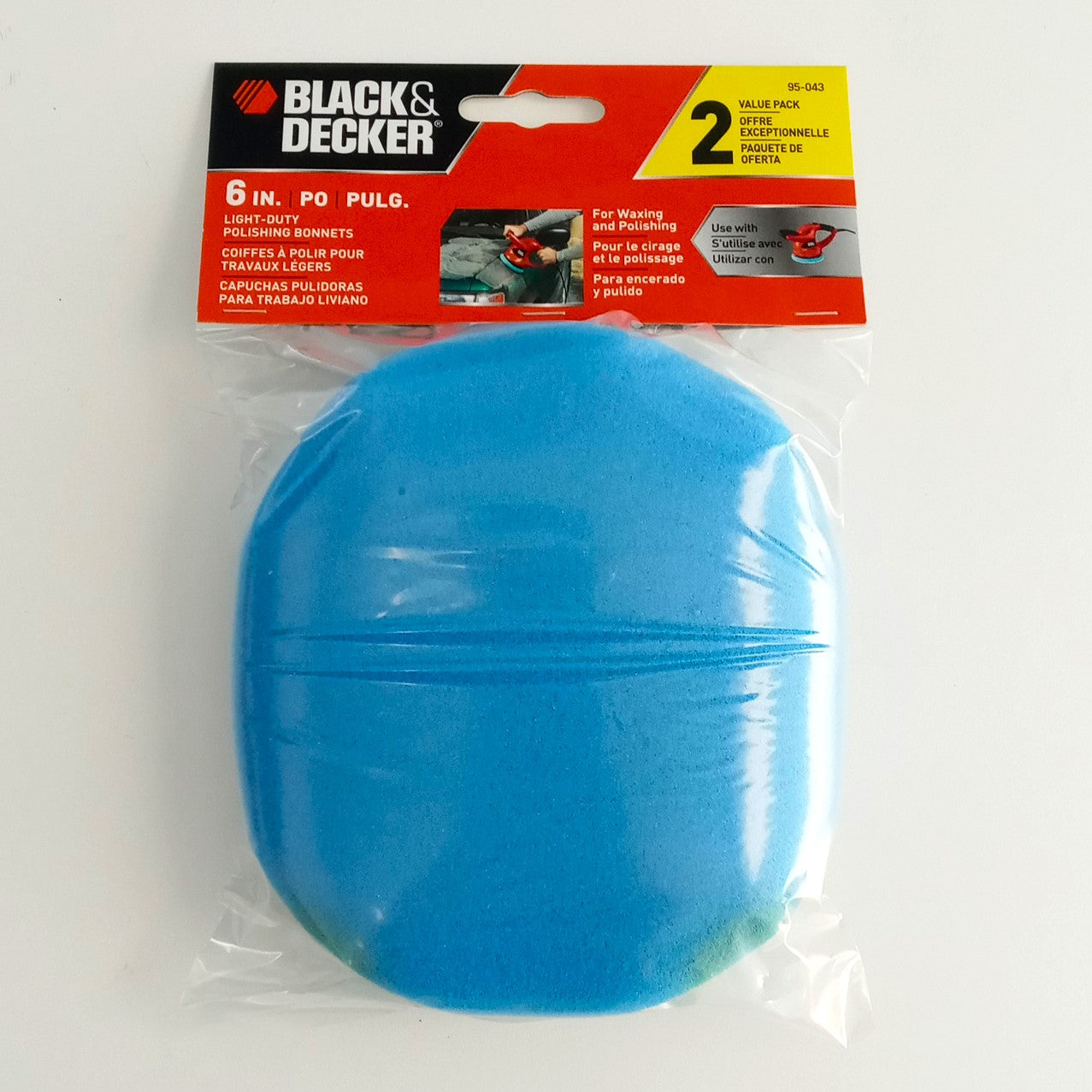 Black & Decker 95-043 2-Pack 6-in Light-Duty Polishing Bonnets