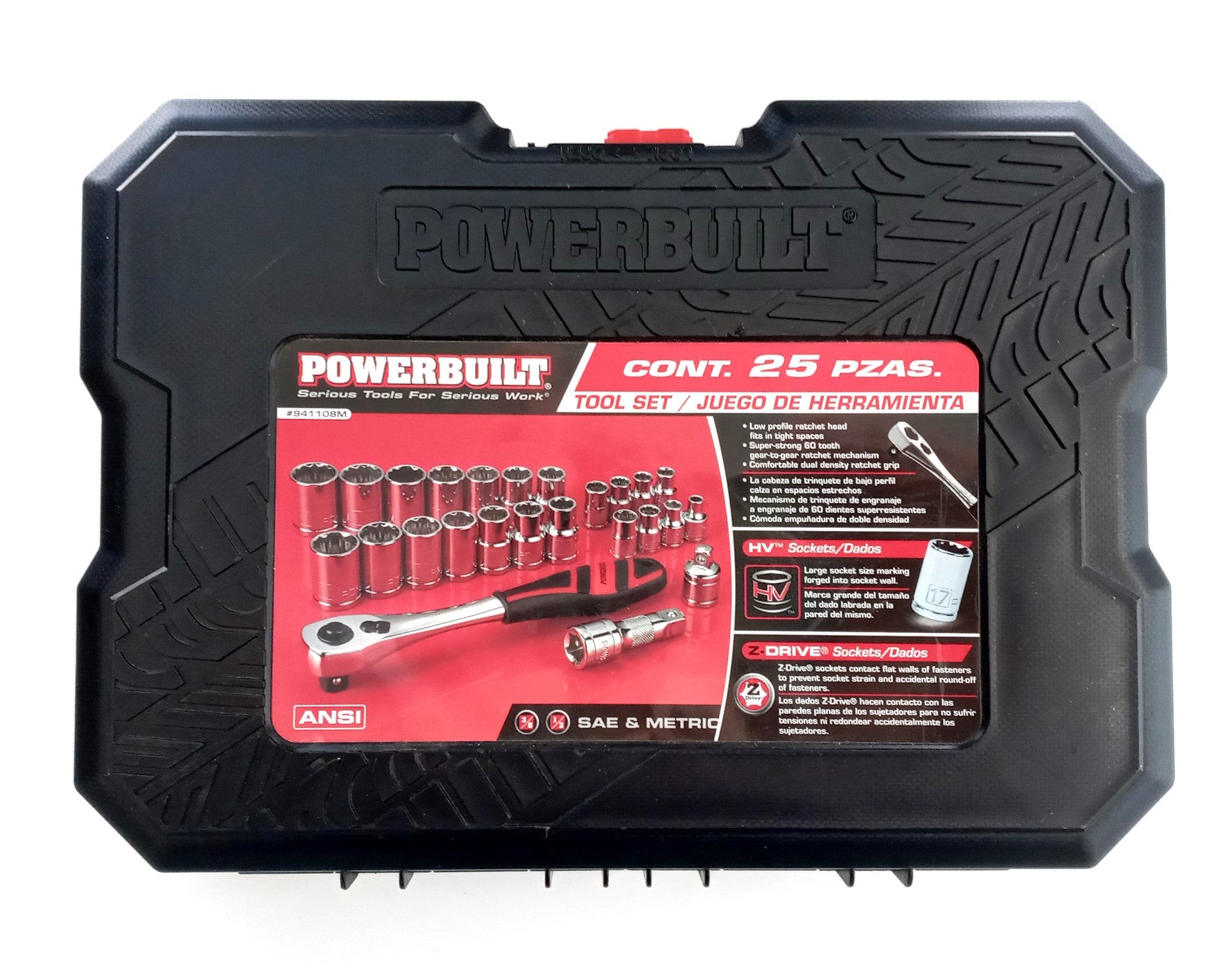 Powerbuilt 25pc Socket Set SAE & Metric 941108M