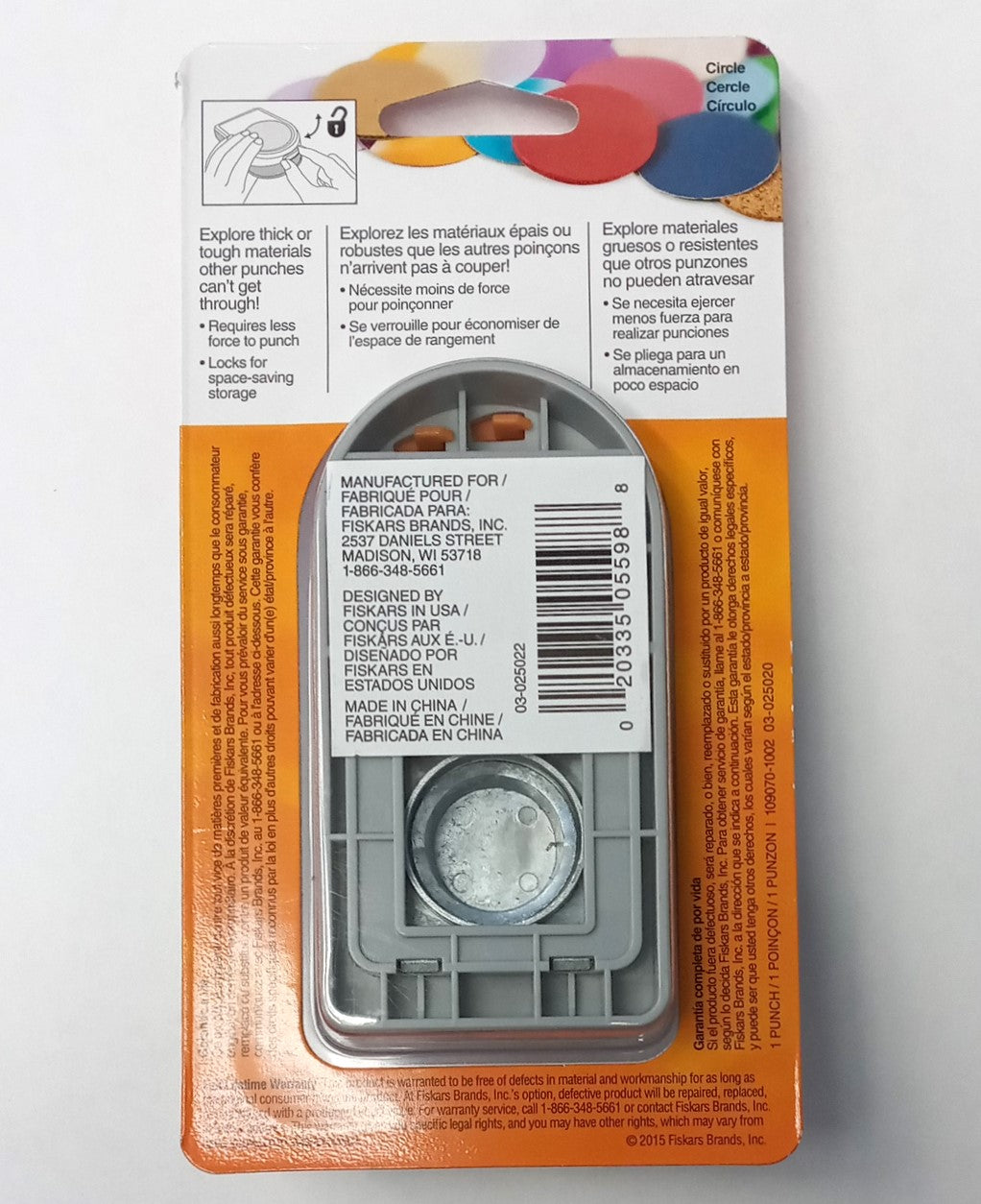 Fiskars Thick Punch Circle 1" Crafting Punch 109070