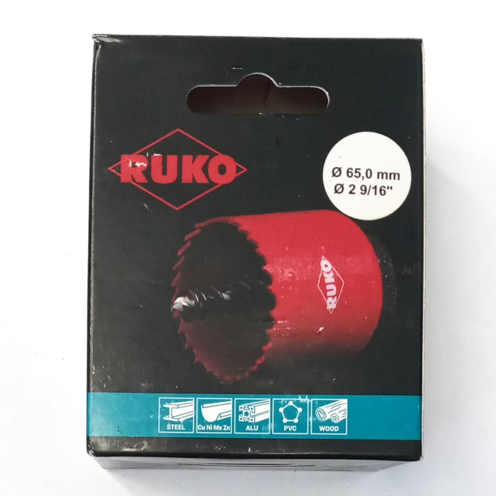 RUKO High Speed Steel Bi-Metal Hole Saw, 2-9/16" 106065