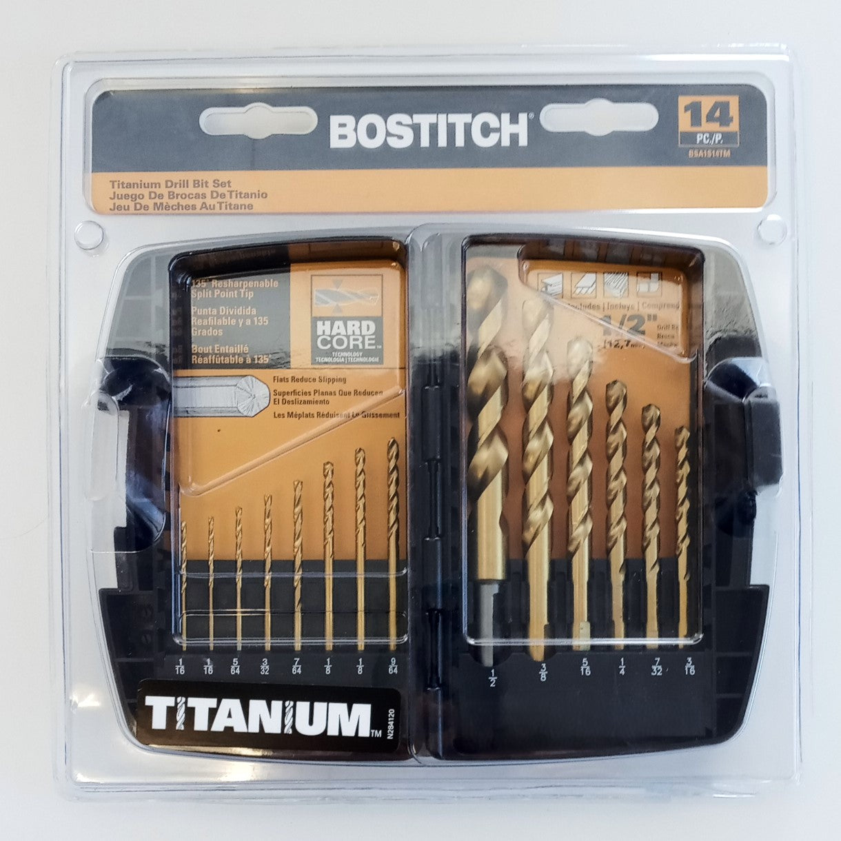 BOSTITCH BSA1S14TM 14-Piece Titanium Drill Bit Set